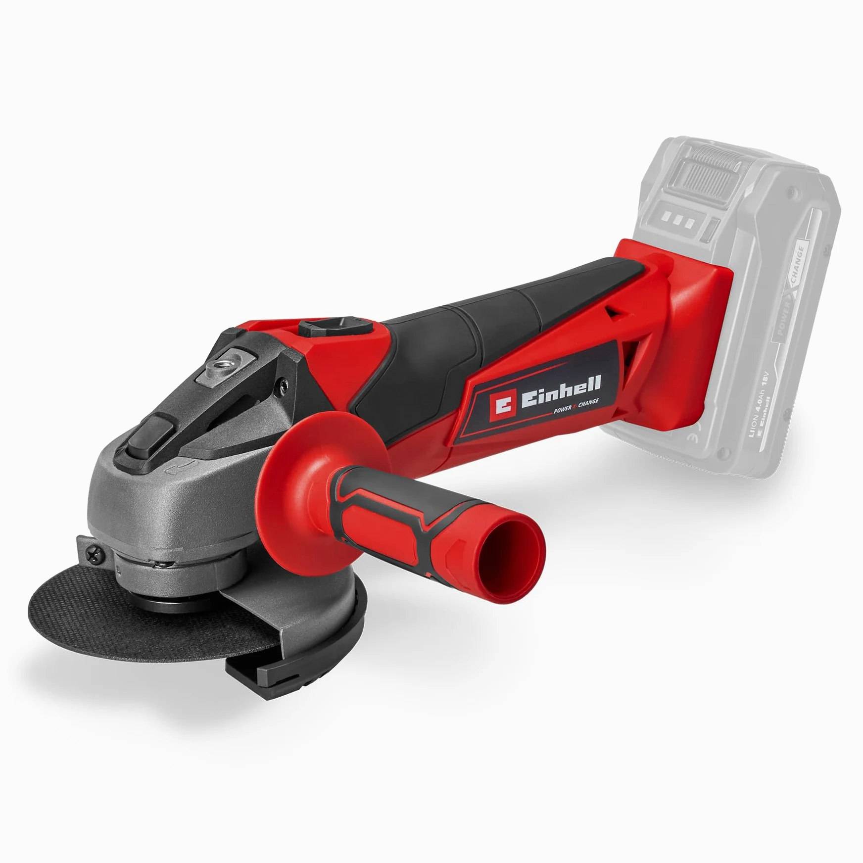 Einhell Amoladora angular con batería TC-AG 18/115 Li-Solo Power X-Change (18 V, 115 mm diámetro de disco, 28 mm profundidad de corte, arranquue suave, sin disco, sin batería) | PXC | 18 V | Ø 115 mm | Profundidad de corte 28 mm | Arranque progresivo | Si