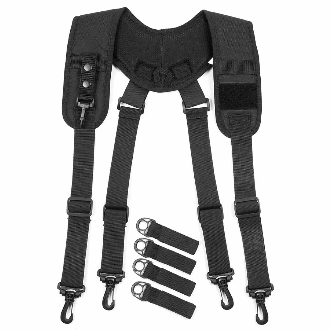 NIDONE Tirantes ajustables aparatos ortopédicos de hombre de servicio pesado, tirantes de cinturón de herramientas para hombres trabajo elástico ajustable suspender trabajo de servicio pesado x