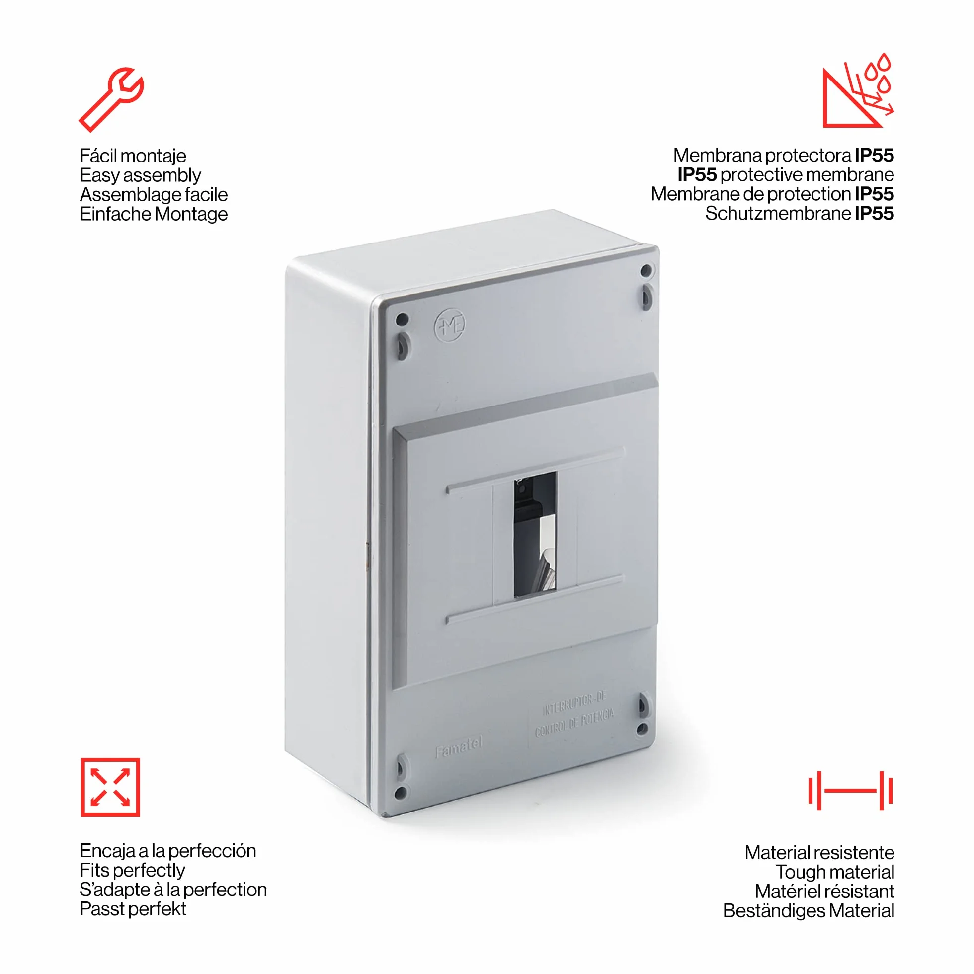 FAMATEL Armario superficie IP40 ICP 32 195x120x55 Blanco