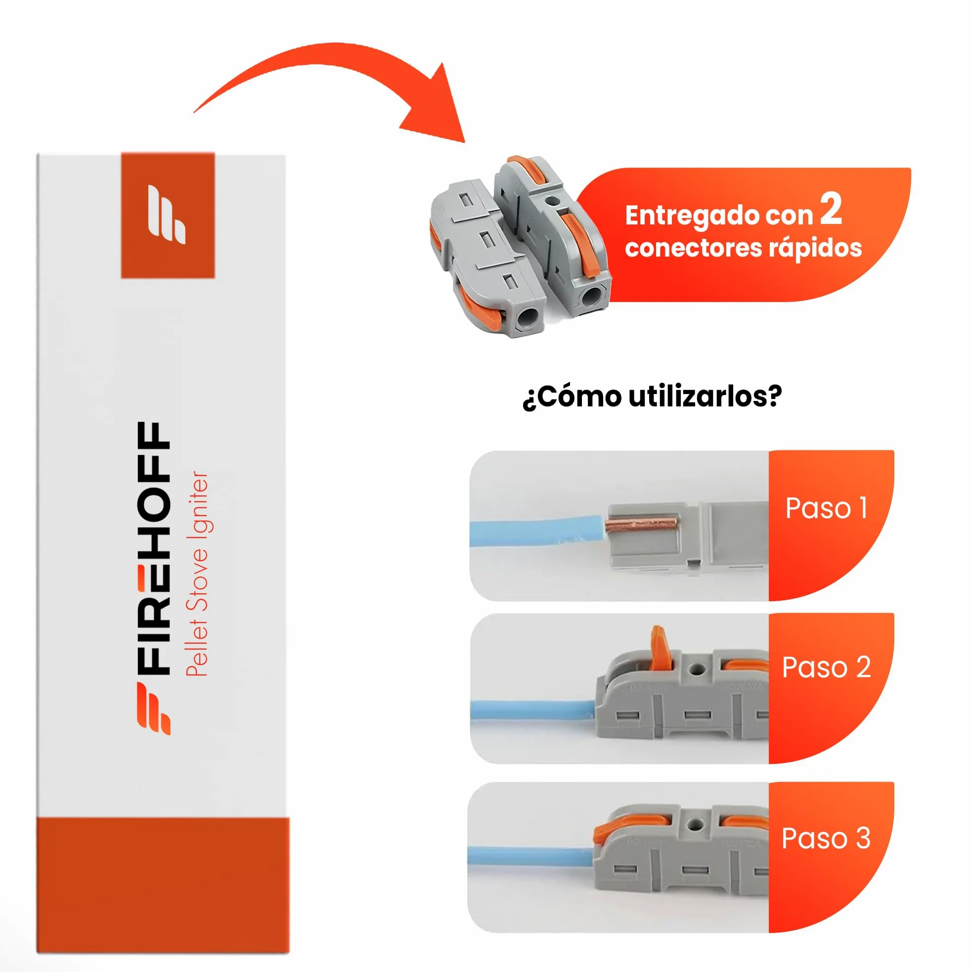 PS13-230-300 - Vela de cuarzo para estufa de pellets (300 W, 90/126 mm, diámetro 11,5 x 4 mm, rosca 3/8)
