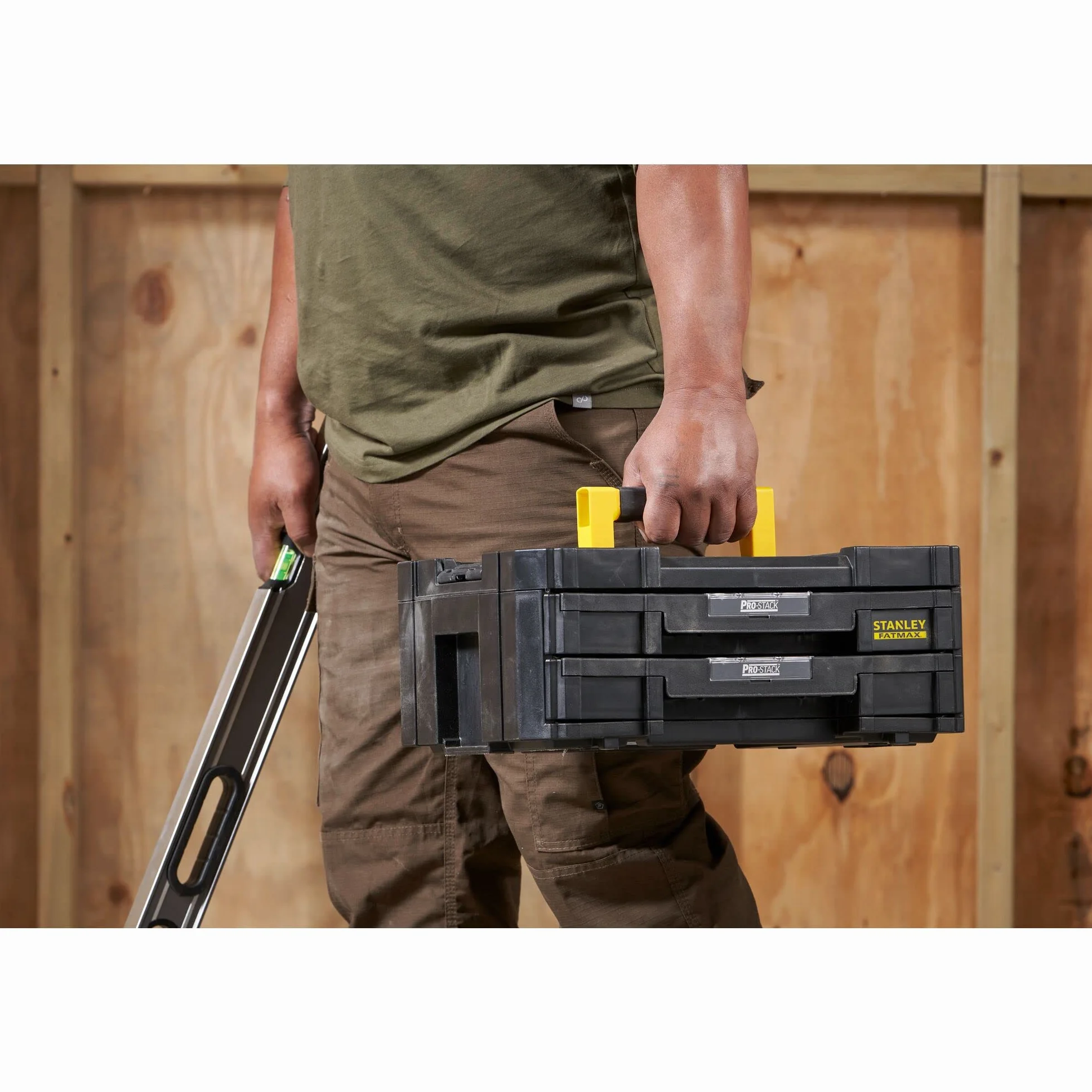 STANLEY FATMAX Cajonera Doble PRO-STAK IV 2 Cajones Modulares Apilable 8L