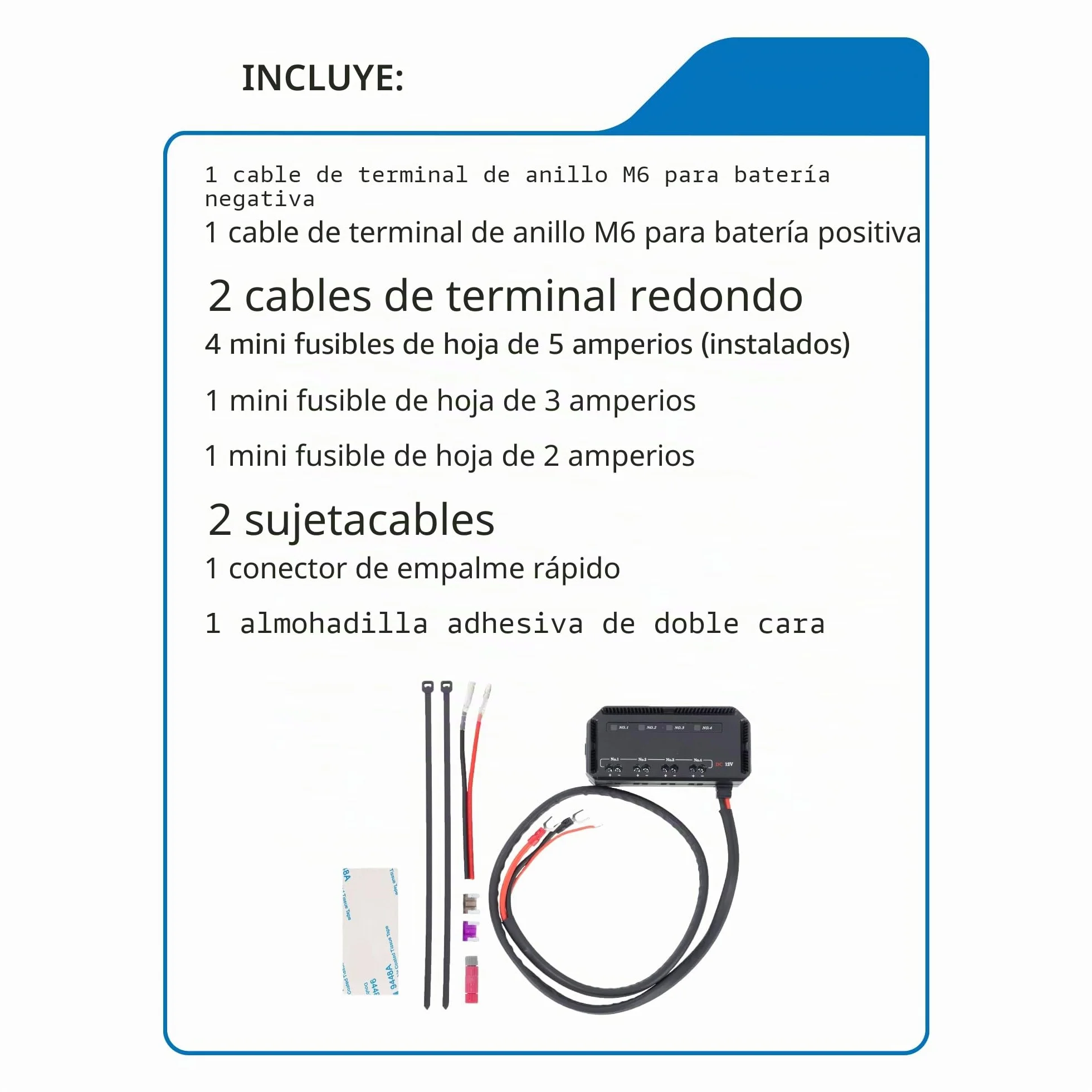 Oxford Caja de fusibles para motocicleta de 12 V con relé, cableado rápido, 4 vías, luces indicadoras y fusible de 5 A