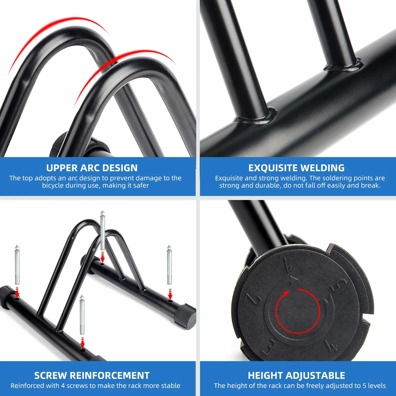 ENGWE MTB Soporte de metal para bicicletas al aire libre, estante de almacenamiento de bicicletas para garaje