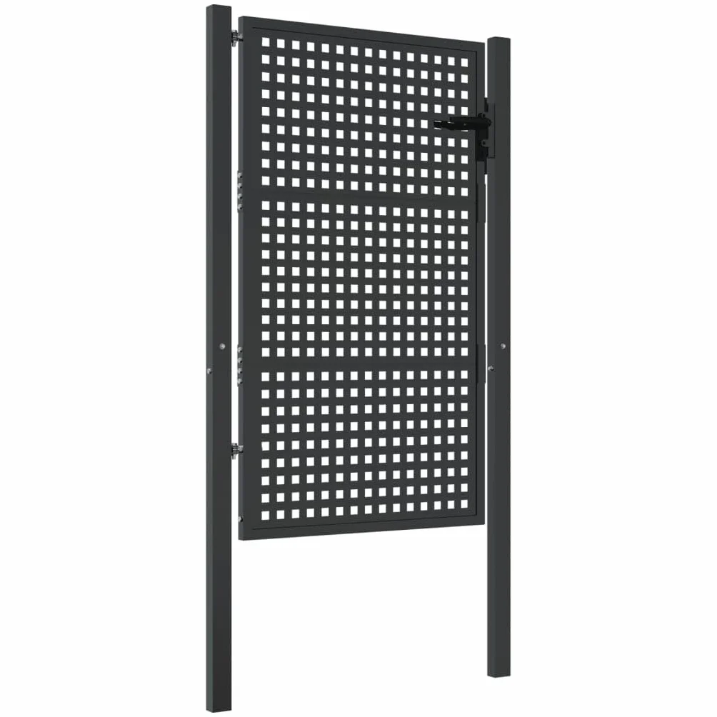 vidaXL Puerta de jardín Antracita 100x150 cm Acero