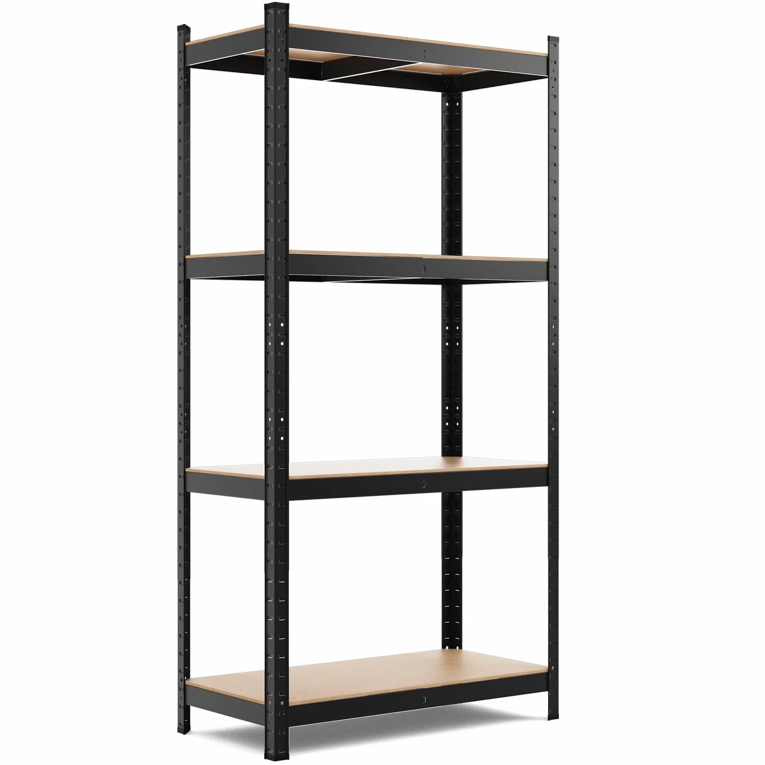 COSTWAY Estante de Almacenamiento para Garaje de Metal y MDF de 4 Niveles Estantería Pesado 80 x 40 x 160 cm Estante Servicio de Taller (Negro)
