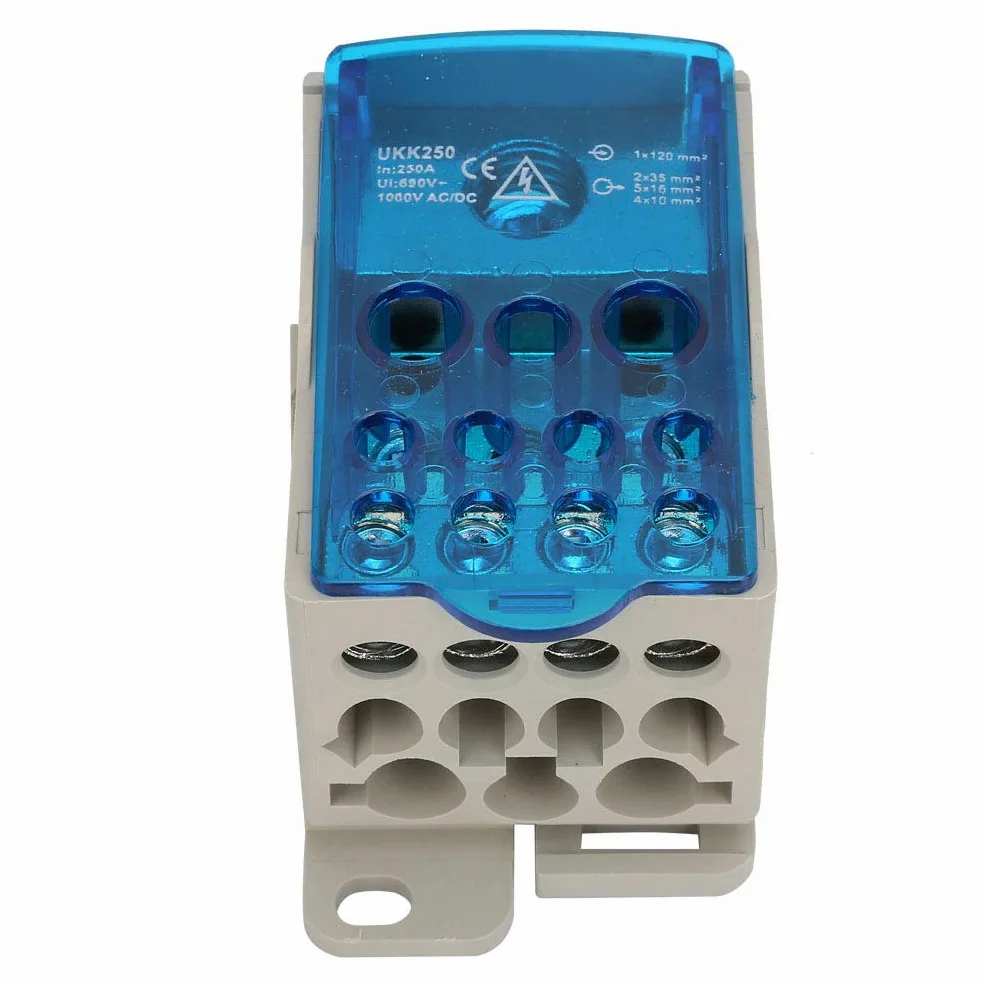 Caja de Distribución de Terminales, Caja de Distribución de Bloque UKK-250A, Caja de Distribución Universal del Poder del Conector Eléctrico del Alambre, para Gabinetes de DistribucióN de EnergíA