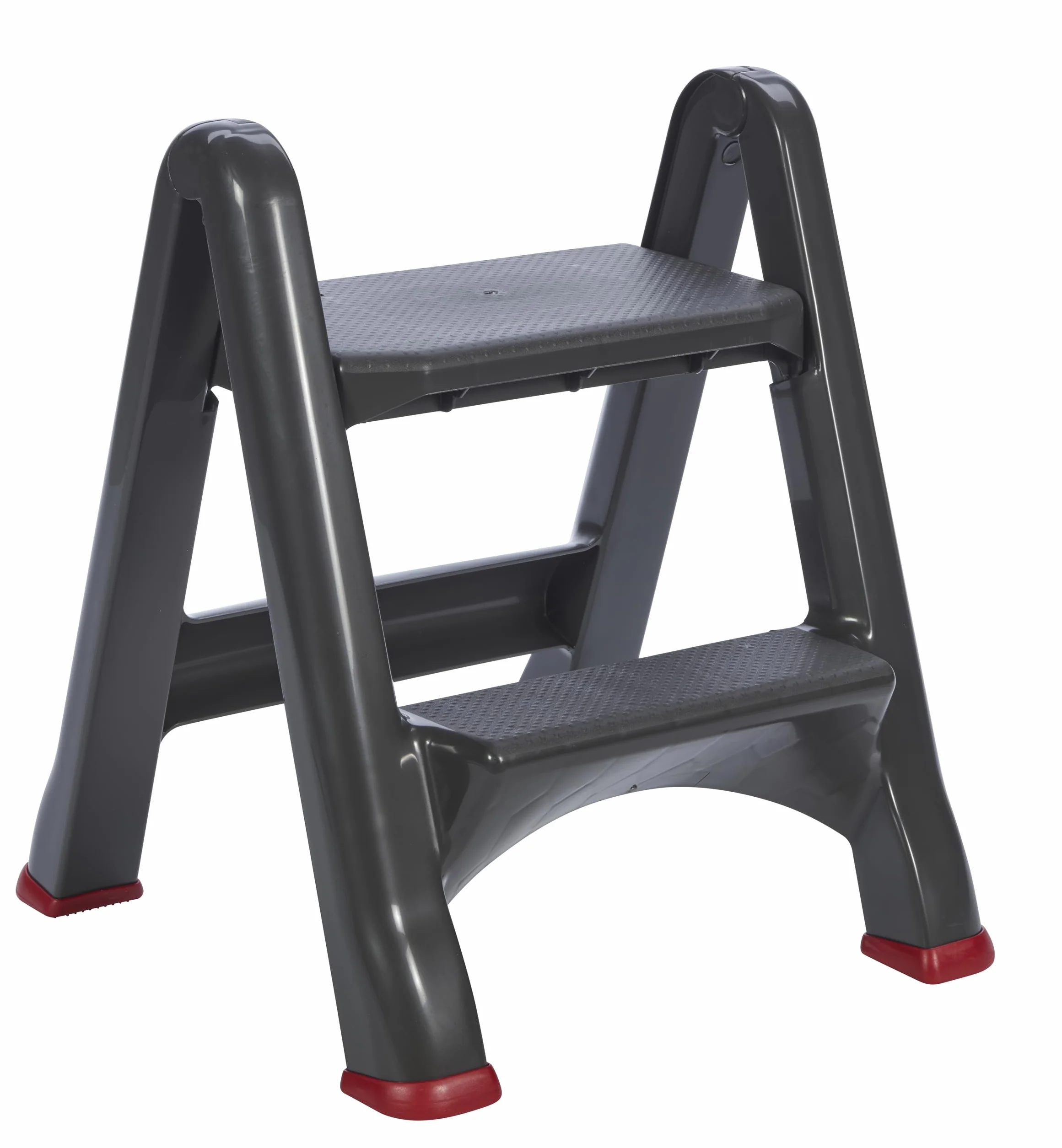 Curver- Escalera plegable, Taburete para el hogar, cocina, trasteros, Con 2 peldaños; 50x17x64 cm; Color Antracita