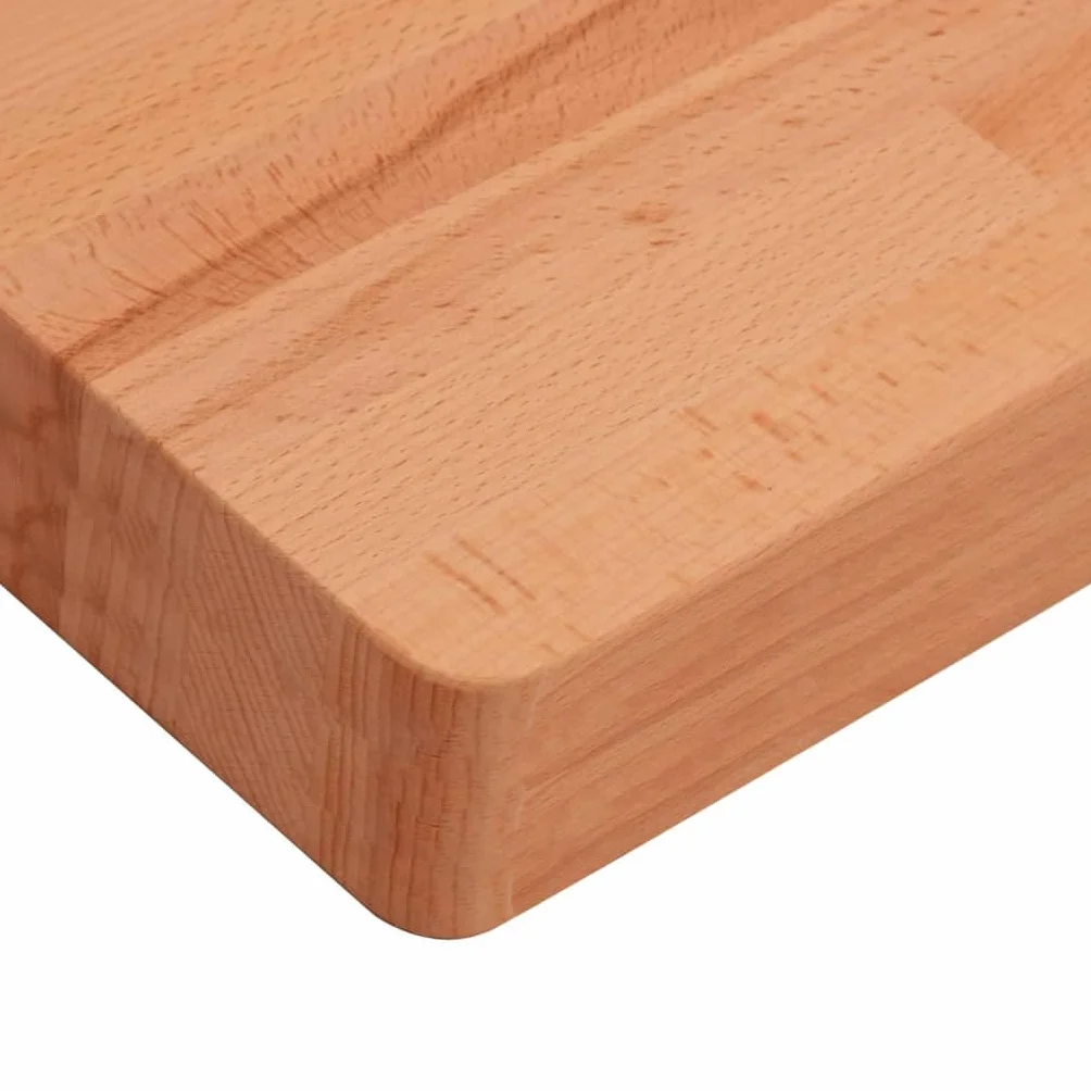 vidaXL Encimera de Baño, Tablero de Lavabo Estante, Encimera de Tocador Armario, Encimera para Casa, Madera Maciza de Haya 100x60x4 cm
