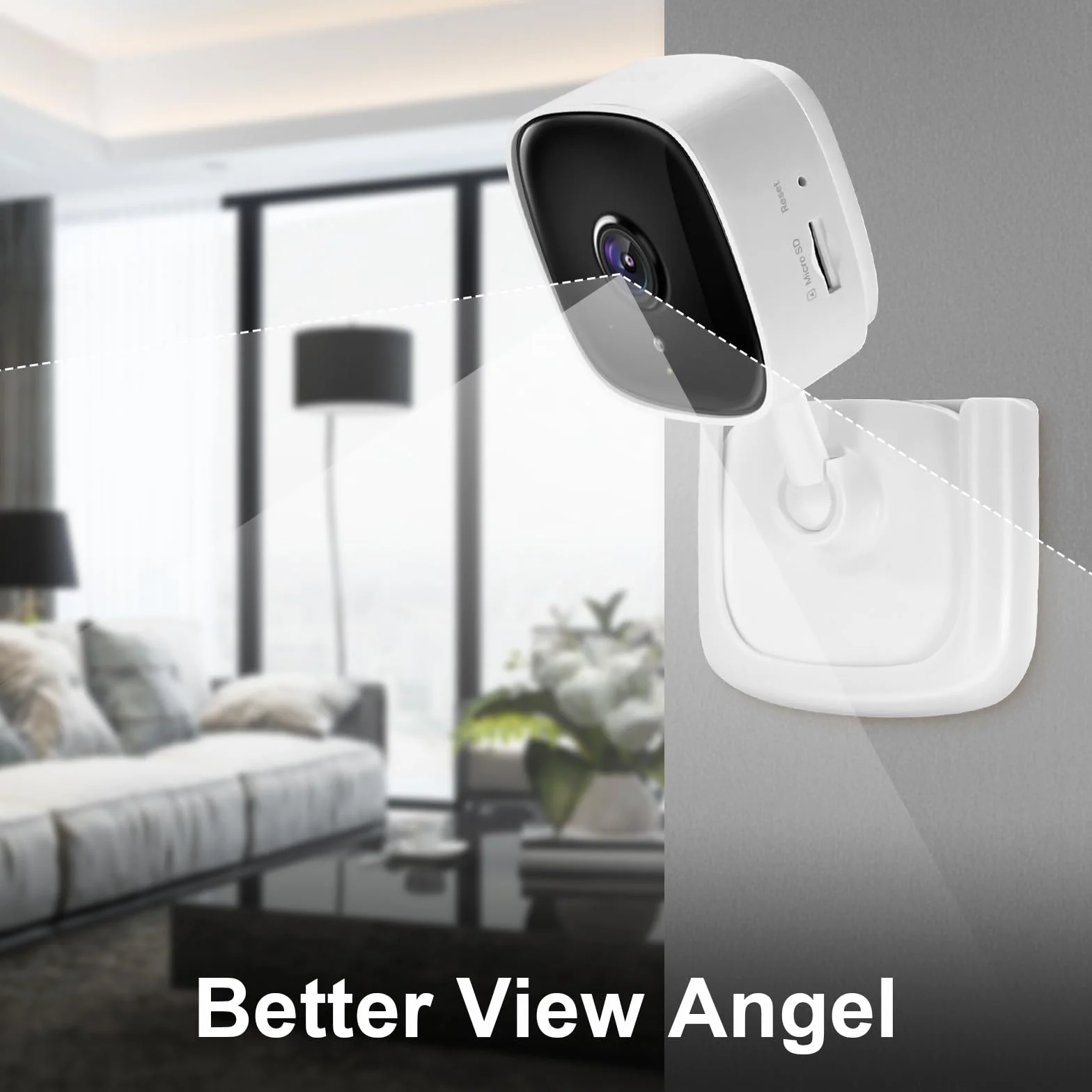 Pack de 2 Soportes de Pared Adhesivos para Cámara de Seguridad Interior Tapo C100, C110 – Instalación Fácil Sin Taladros, Montaje en Ventana para TP-Link