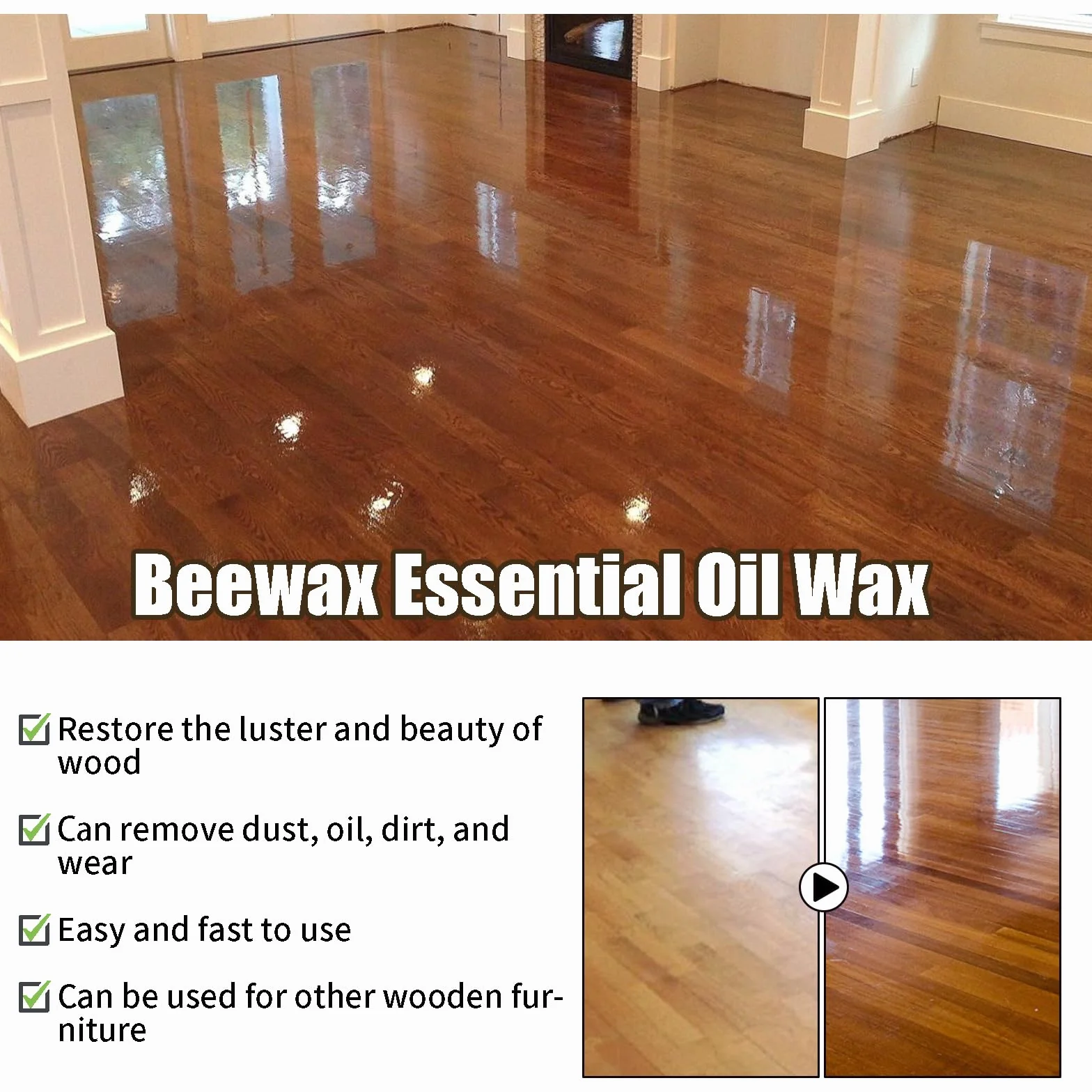Spray de Cera de Abeja Micromolecularizada Natural,Cera de Pulido Multiuso,Limpiador de Ceras de Abeja,Abrillantador de Muebles de Ceras de Abejas,Pulimento Para Muebles En Wax Abejas,120ML*2 Piezas