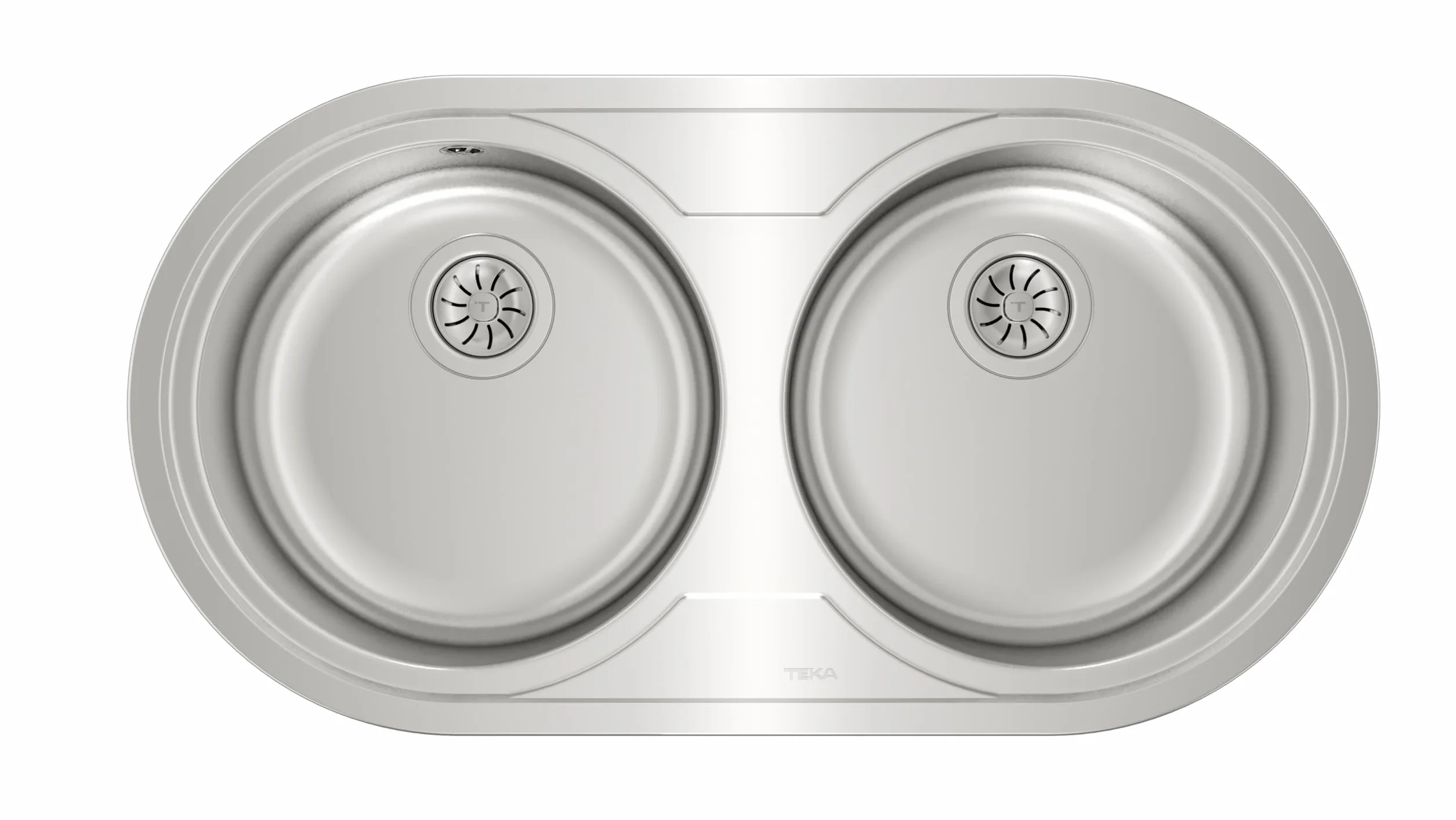 TEKA Fregadero de Dos Cubetas en Acero Inoxidable 18/10, Válvula Canasta 3 ½”, Profundidad 150mm, Instalación Encastrada para Mueble de 90cm, Modelo Duetta 2C