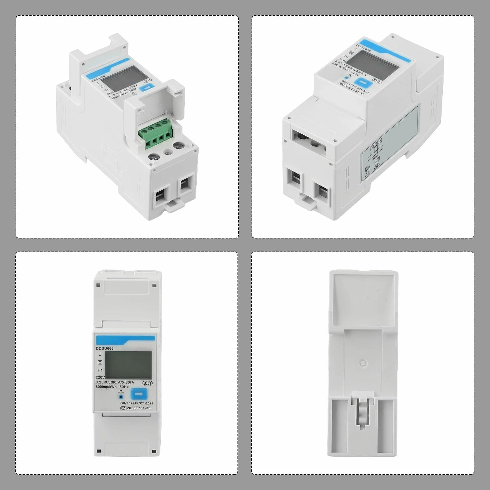 Para Smart Energy Meter DDSU666 monofásico RS485 para monitoreo de uso de electricidad residencial y comercial