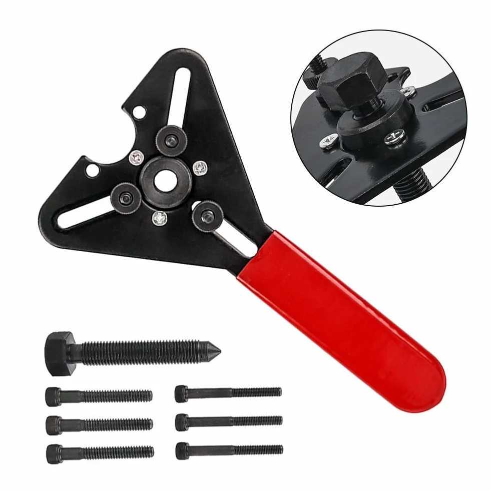 Herramienta de extracción de embrague del compresor de acondicionamiento automotriz – para llave extractora de polea de aire acondicionado de acero de larga duración con 7 tornillos para