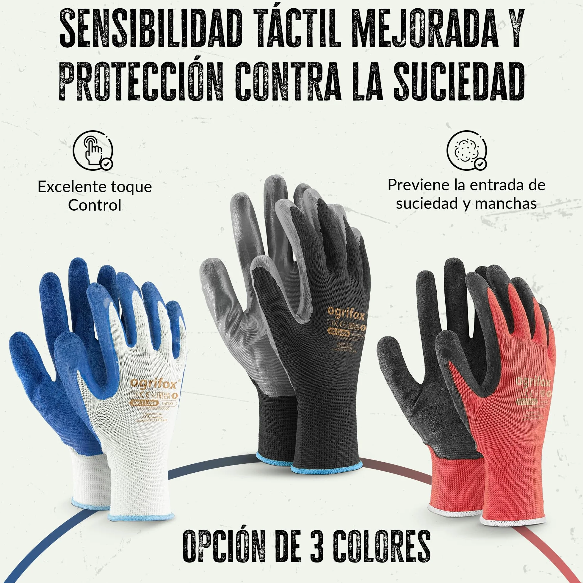 FUZZIO® 24 Pares Guantes de Trabajo Recubiertos con Porta Clip