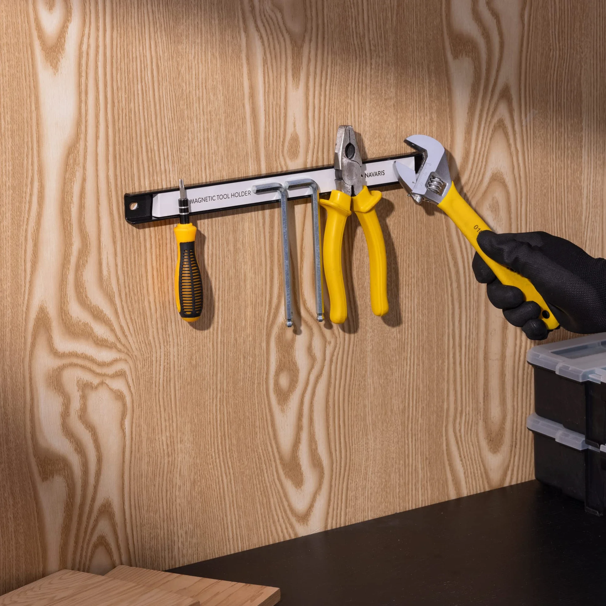Navaris Barra Iman Herramientas 4x Imanes Potente de Pared 30,5 x 2,3 cm Set Magnetic Strip
