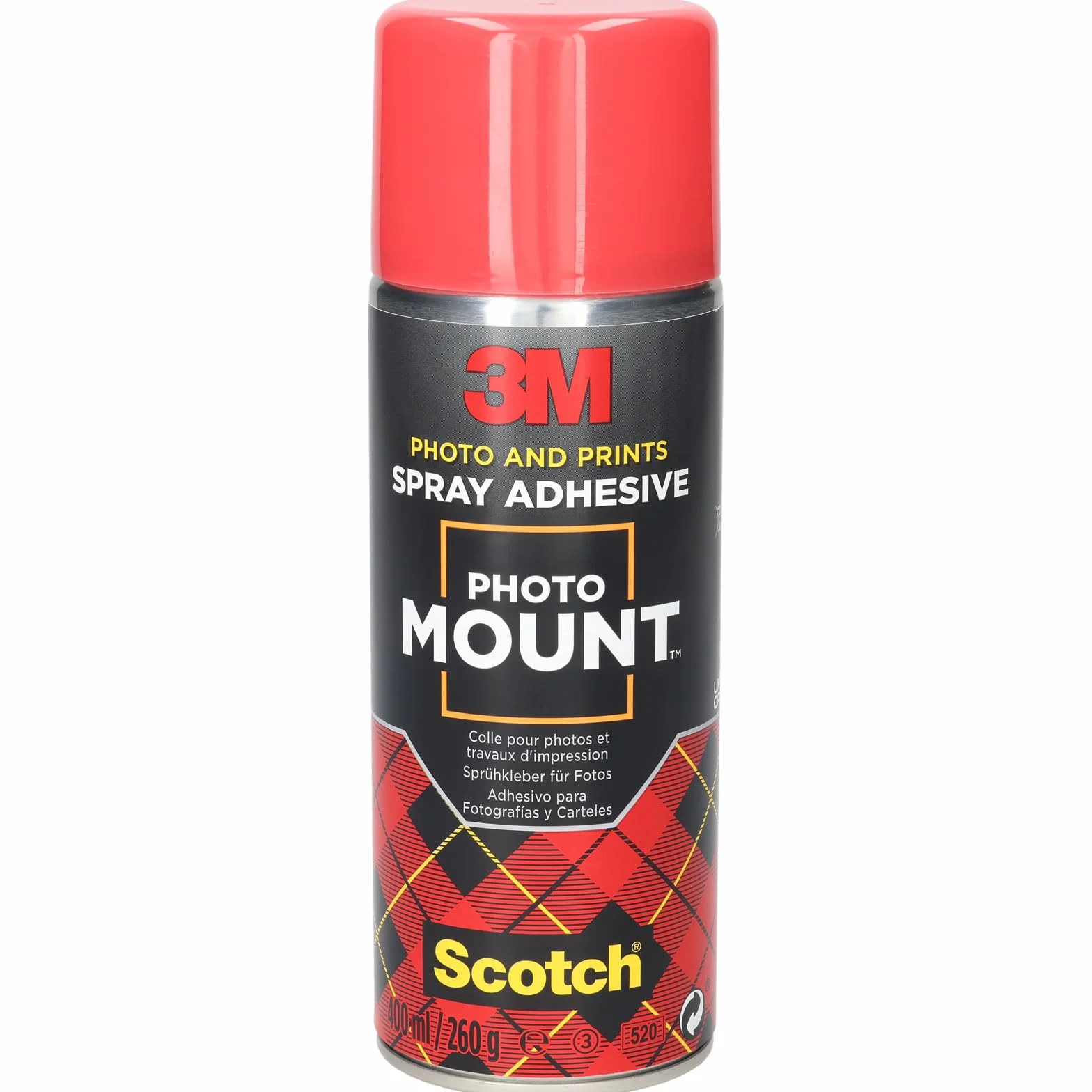 3M PhotoMount Adhesivo en Spray Permanente al Secarse, 1 Bote de 400 ml