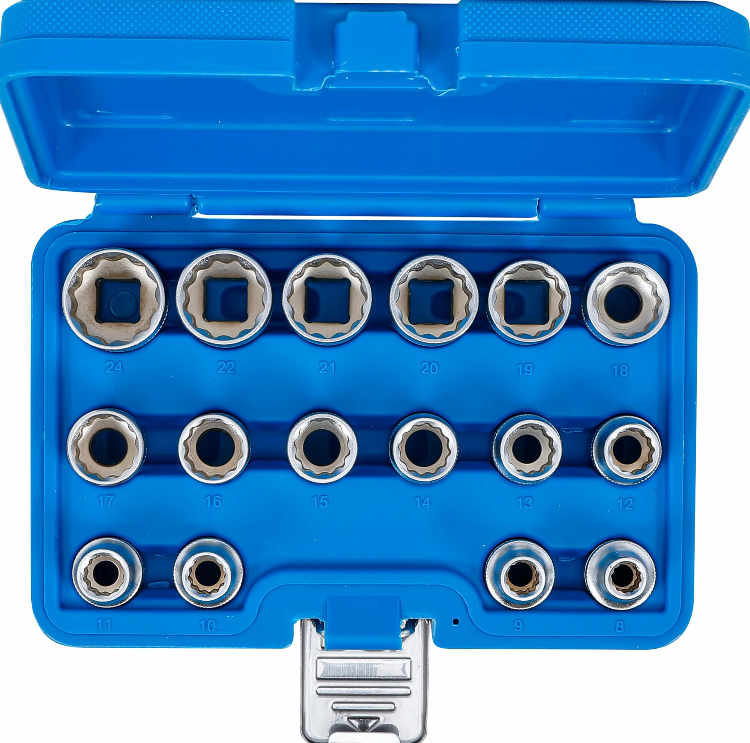 BGS 2226 | Juego de llaves de vaso 12 caras | entrada 12,5 mm (1/2") | 8 - 24 mm | 16 piezas
