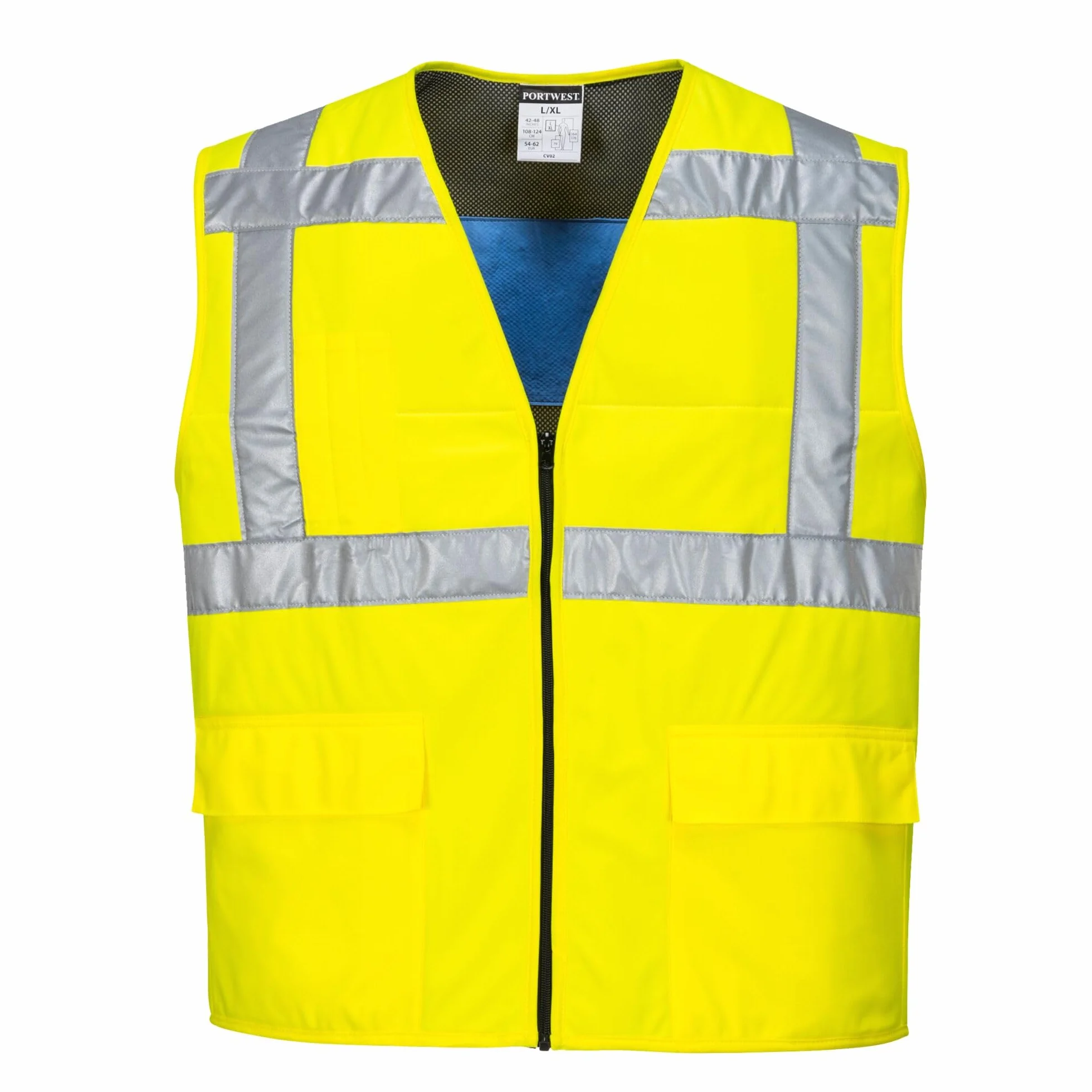 Portwest Chaleco Refrescante De Alta Visibilidad, Tamaño: L/XL, Color: Amarillo, CV02YERL/XL