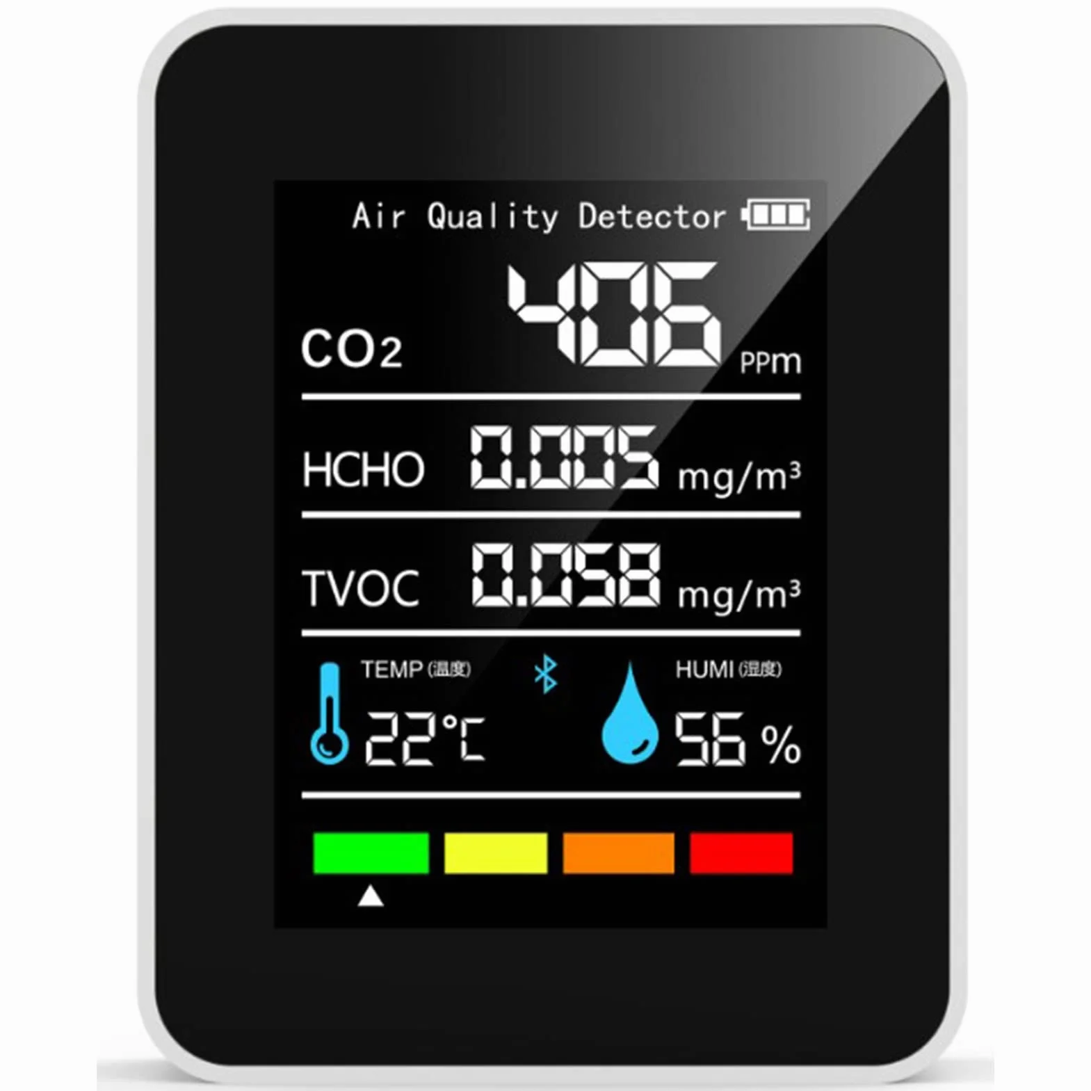 Detector CO2 5 en 1 Portátil con HCHO TVOC Temperatura Humedad para Hogar Oficina a Pilas
