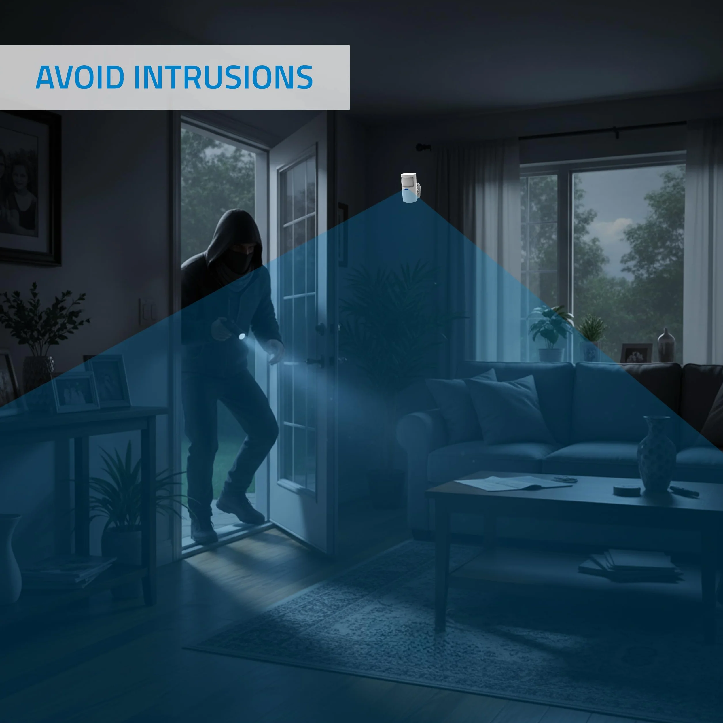 Nivian NVS-INDOORPIR Detector de Presencia Inalámbrico PIR 433 MHz 100 m 110°