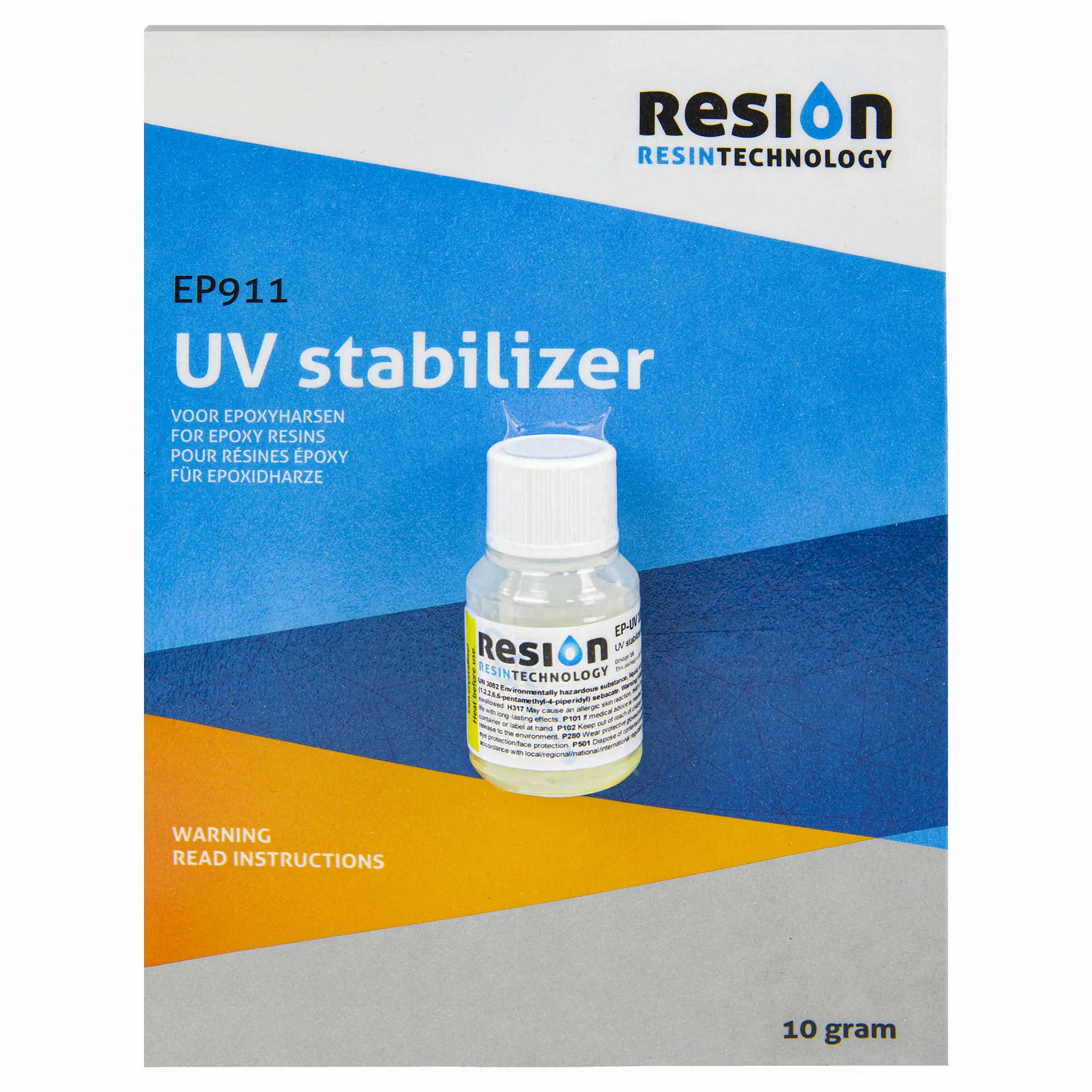 Estabilizador UV de resina epoxi/Evita la decoloración | 10g | Sin olor, para todas las resinas epoxi.