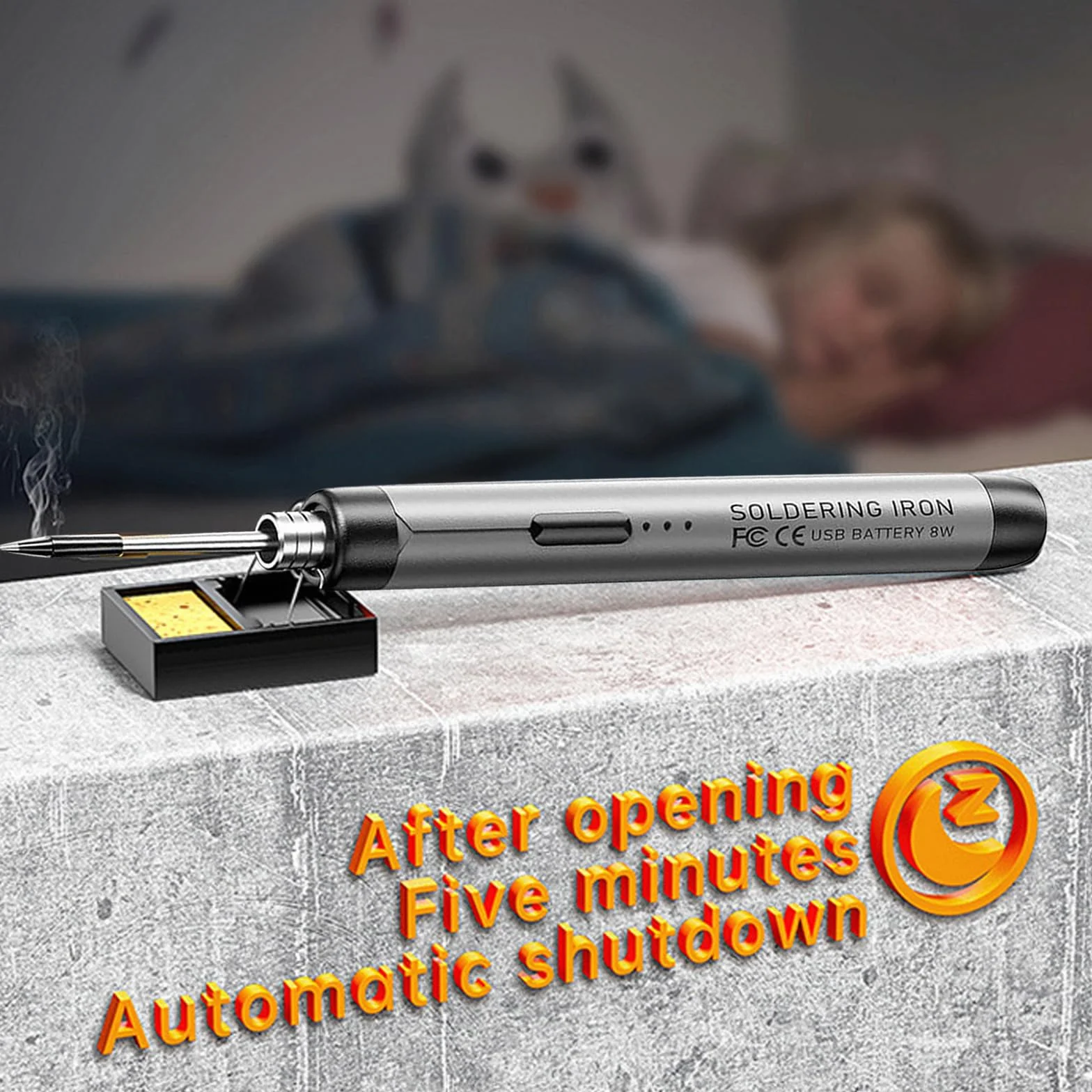 Soldador de Estaño Kit,Soldador con 3 Temperaturas,Ajustable 300 ℃-450 ℃, USB Interruptor ON/OFF