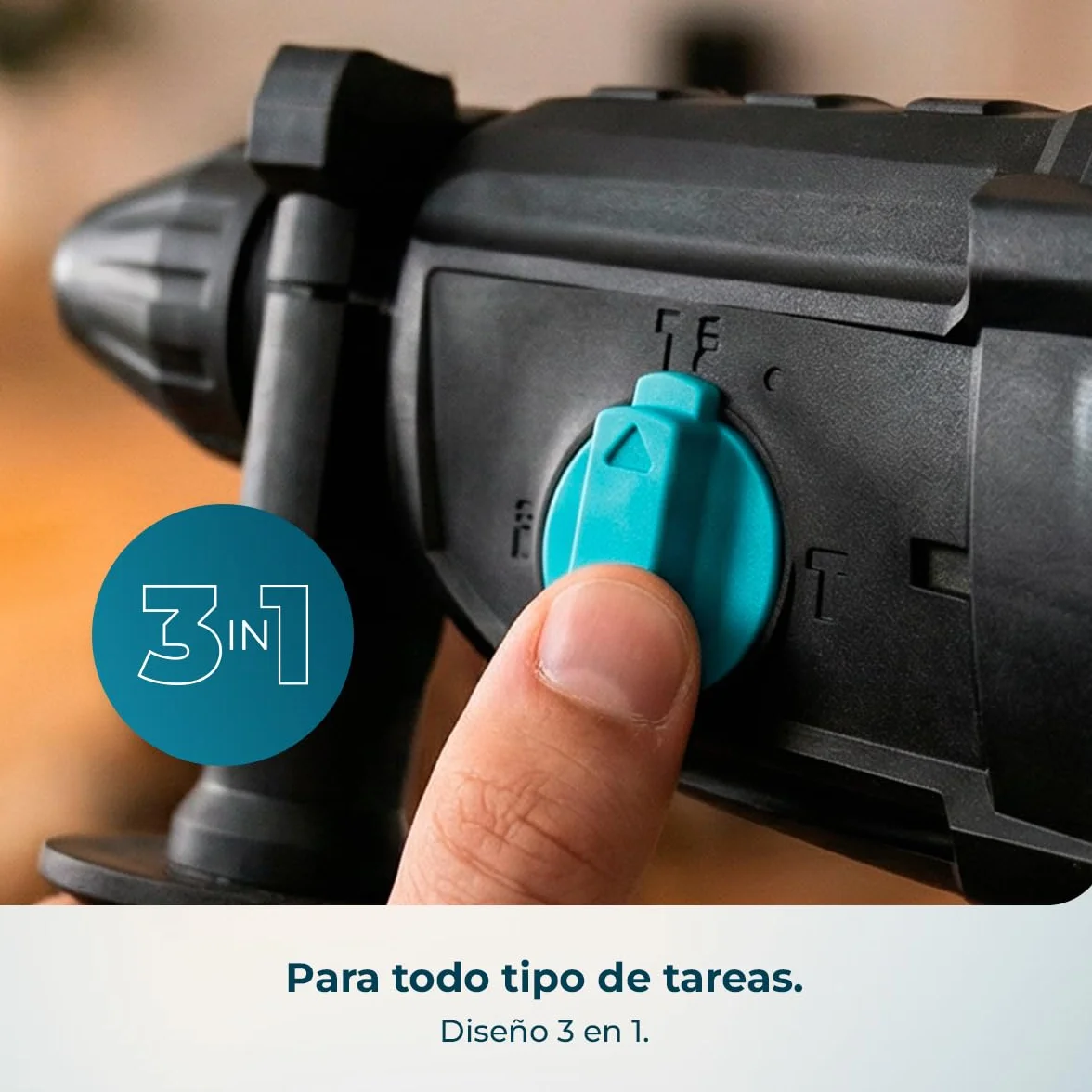 Cecotec Martillo Percutor SDS PowerForce 4000 Atomic. 800W, Energía de Impacto 3J, Función 3in1, Adaptador para Brocas Convencionales, Incluye Brocas y Cinceles, Cable de 3m, Maletín de Transporte