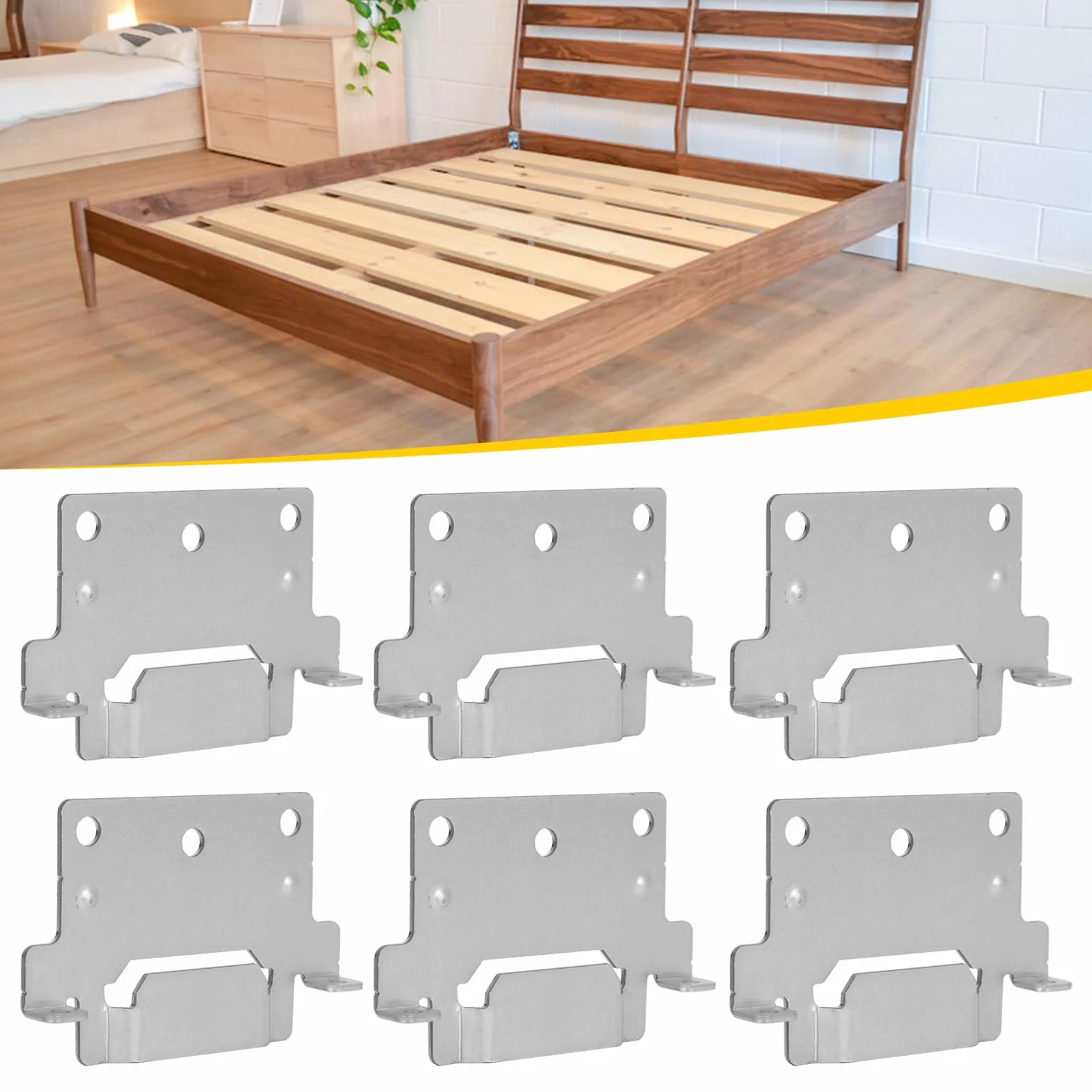 6 Soportes Placa de Montaje para Estructura de Cama,IKEA 116791 SKORVA, Ideal para conversiones de Camping y autocaravanas - Repuesto (sin Tornillos) (Número de artículo 116791)