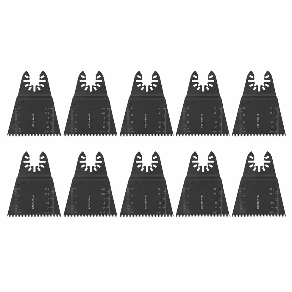 Cuchillas de Sierra Oscilante, Juego de 10 Piezas de Cuchilla Multifunción, 65mm, Accesorios de Herramientas Oscilantes Multitool para Cortar Metal Suave, Madera, Plástico