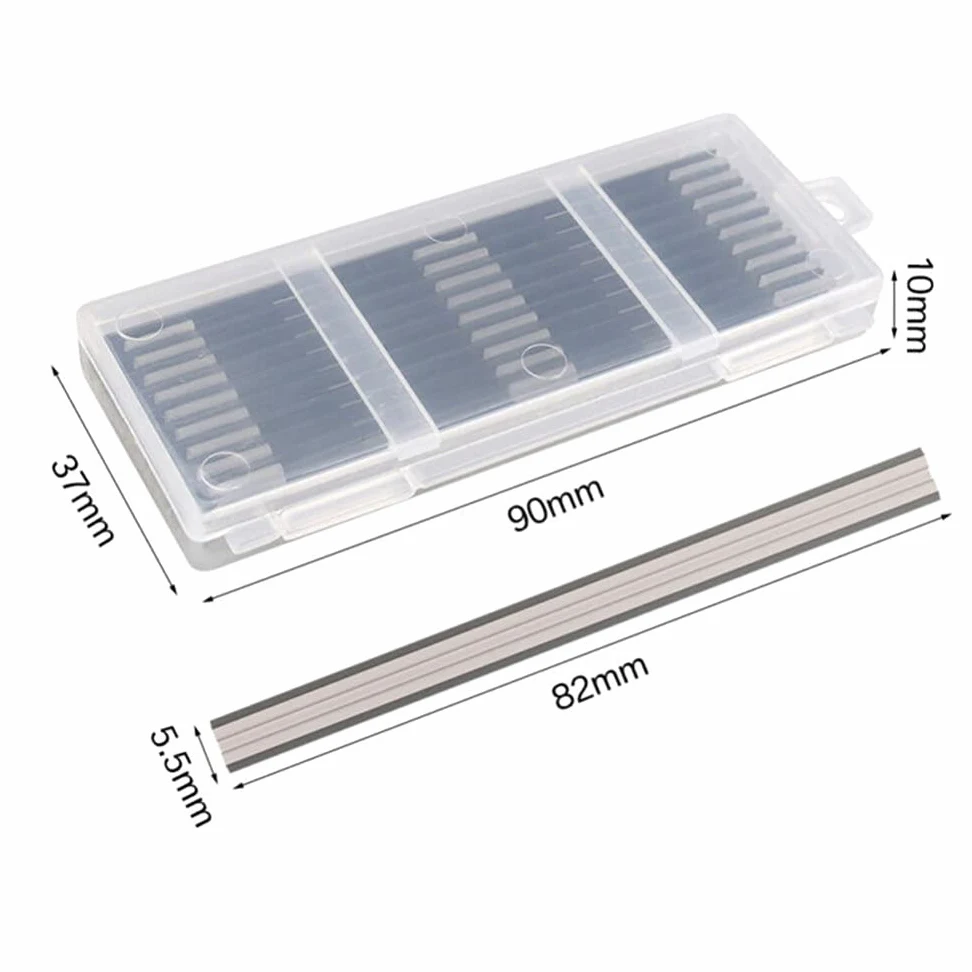 20 piezas 82 mm cuchillas cepilladoras eléctricas HSS cuchillos cepilladores de madera reversibles Piezas de maquinaria de carpintería para Bosch para Makita., Como se muestra