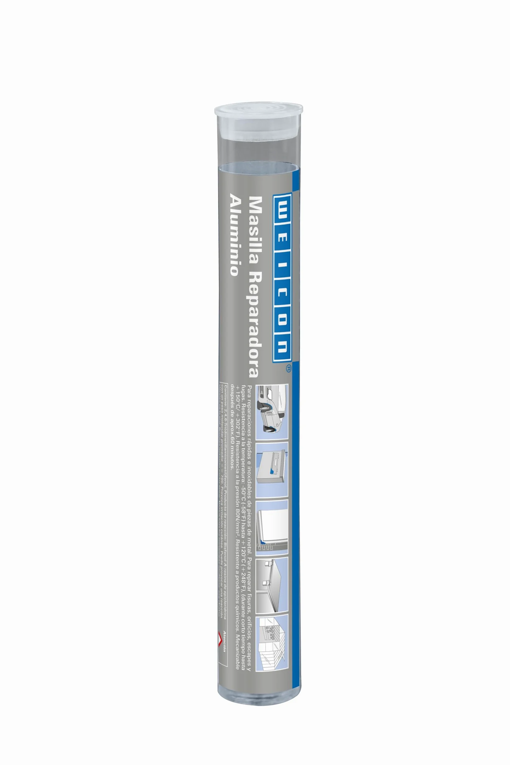 WEICON Masilla Reparadora Titanio | 115 g | De 2 Componentes | Sistema de resina epoxi resistente al desgaste y altas temperaturas