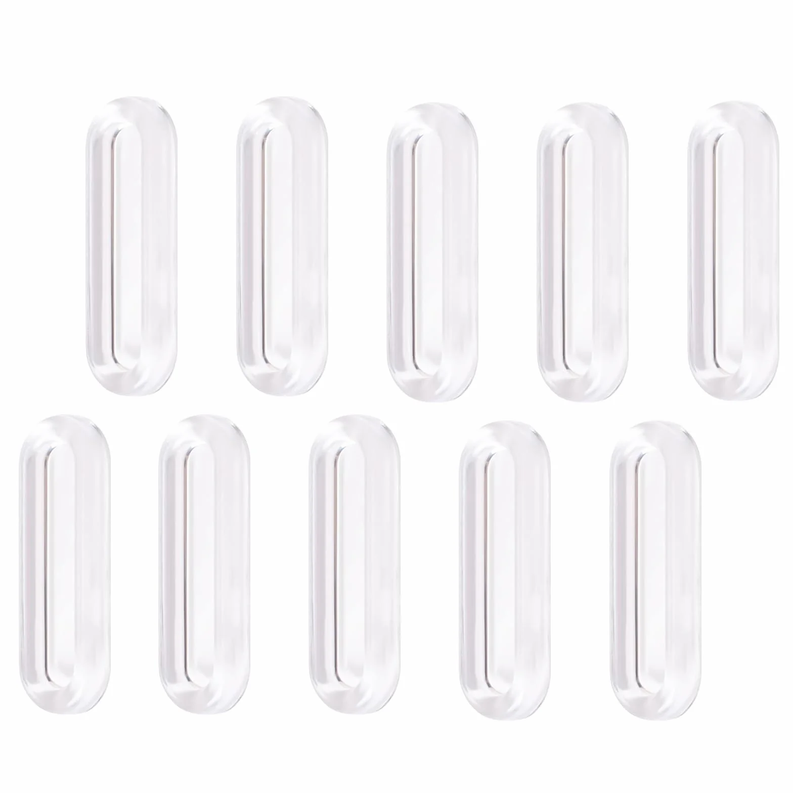 MOROBOR Tiradores autoadhesivos transparentes de PU, 20 piezas, tiradores de dedo empotrados multiusos de forma ovalada, auxiliar instantáneo para puertas corredizas de vidrio de cocina, ventanas