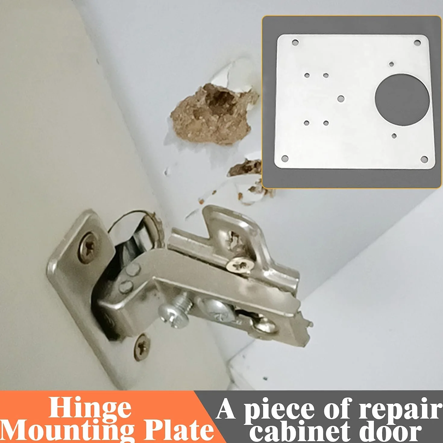 Armario placa de reparación de bisagras con tornillos de fijación para muebles de madera (2)