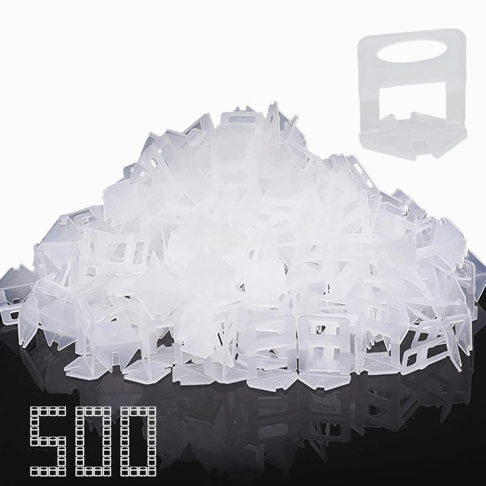 Sistema de nivelación de azulejos 1.5mm, 500 clips espaciadores de azulejos, Espaciadores de nivelación de azulejos de bricolaje para instalación de baldosas de cerámica