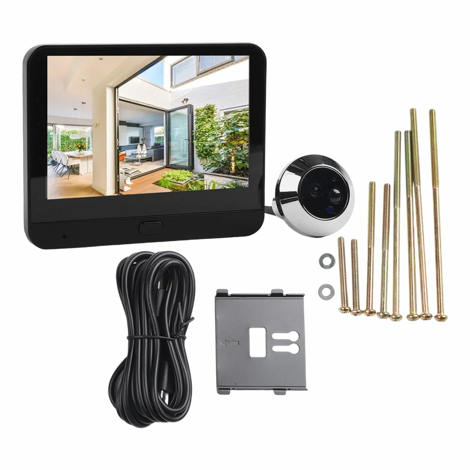 Cámara mirilla 1080P con monitor de 4.3 pulgadas, timbre de video 2.4G para aplicación Tuya, movimiento, se adapta a puertas de 35 a 120 mm de grosor