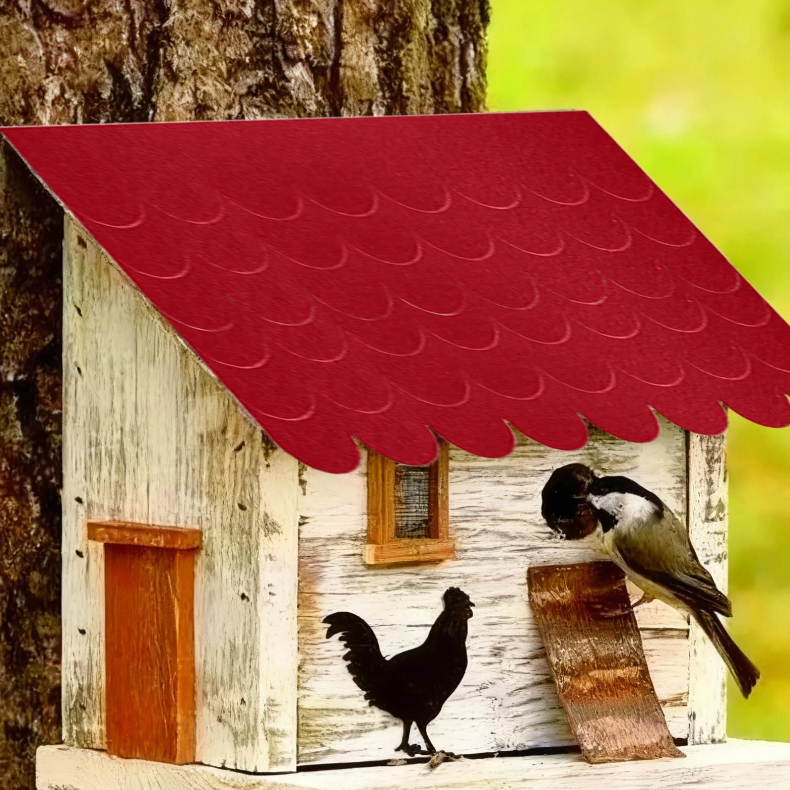 20 Piezas de Tejaspanel Sandwich Tejado para Techos de Casitas de Pájaros, Nest Membrana Impermeable y Resistente Al Desgarro para Techos de Casetas de Perros y Buzones (rojo)