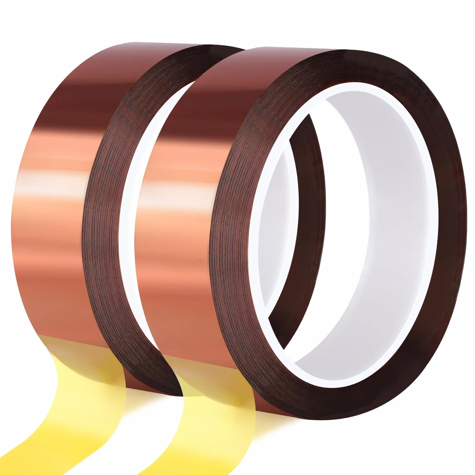 2 rollos de cinta adhesiva Kapton, 20 mm x 25 m, resistente al calor, cinta aislante de alta temperatura, cinta térmica para placas de circuito impreso electrónicas por sublimación
