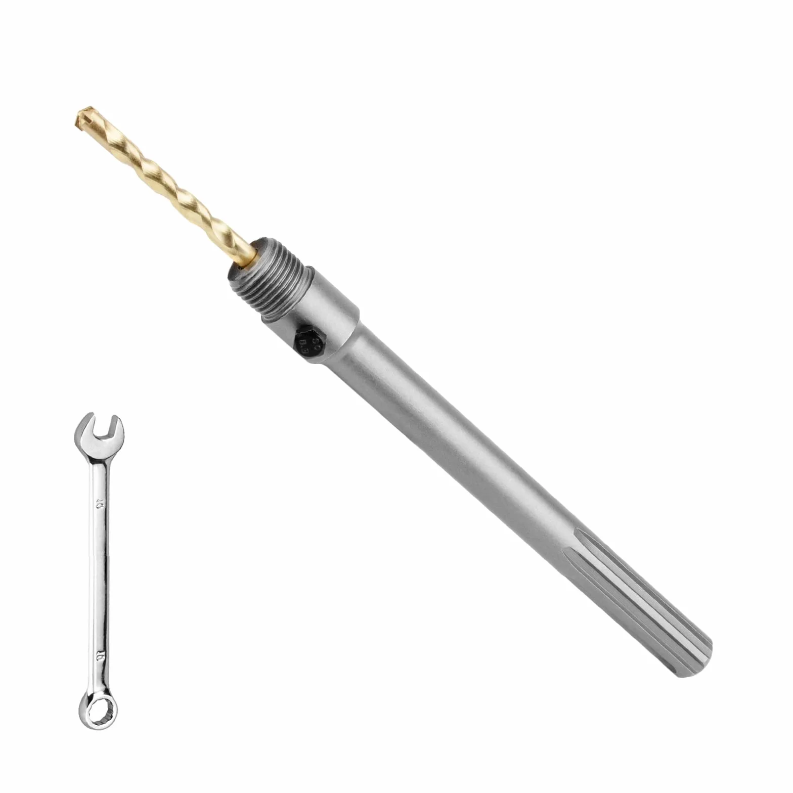 SDS MAX - Extensión de vástago para brocas (410 mm de longitud, con rosca M22, incluye broca centrada)
