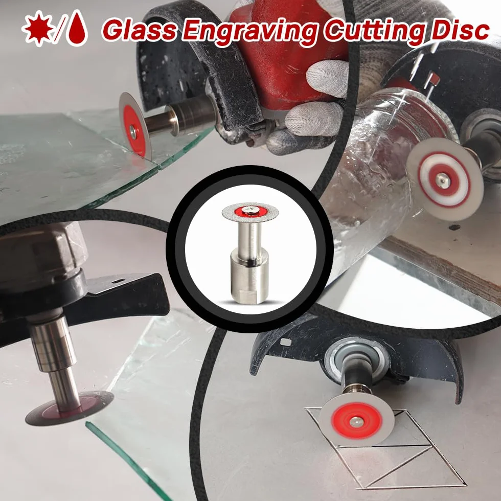 FOCSTOL Disco Corte para Vidrio - 5 piezas 30mm Disco Diamante Mini para Cortar Vidrio con Brida M14 para Jade, Cristal, Botellas Vino, Cerámica
