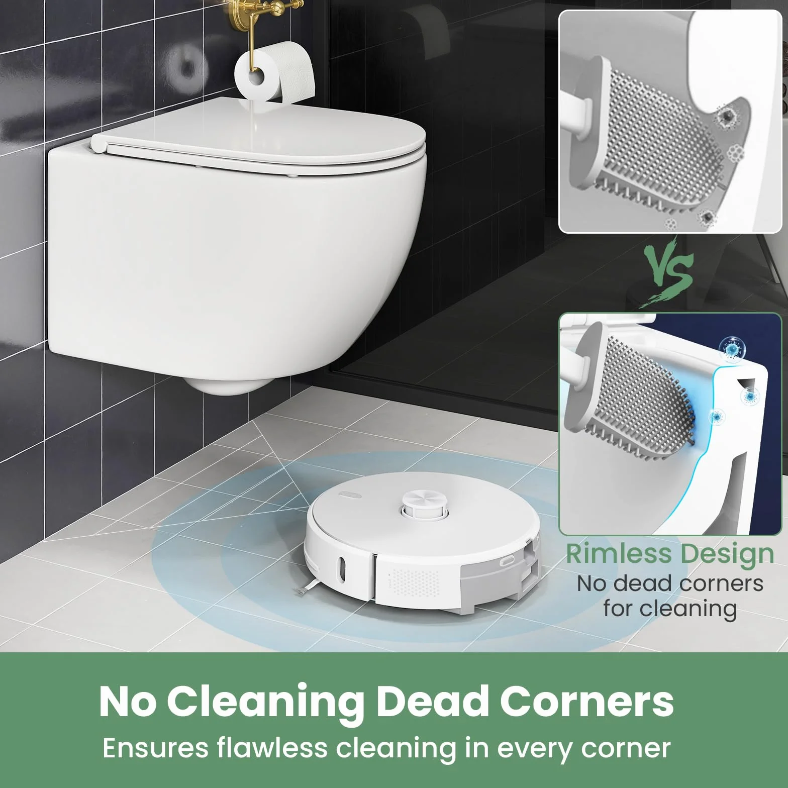 LIFEZEAL Inodoro Suspendido de Cerámica, Sanitarios de Pared con Tapa Extraíble y Cierre Lento, Sistema Doble Descarga Ahorro de Agua, Fácil Limpieza sin Bordes