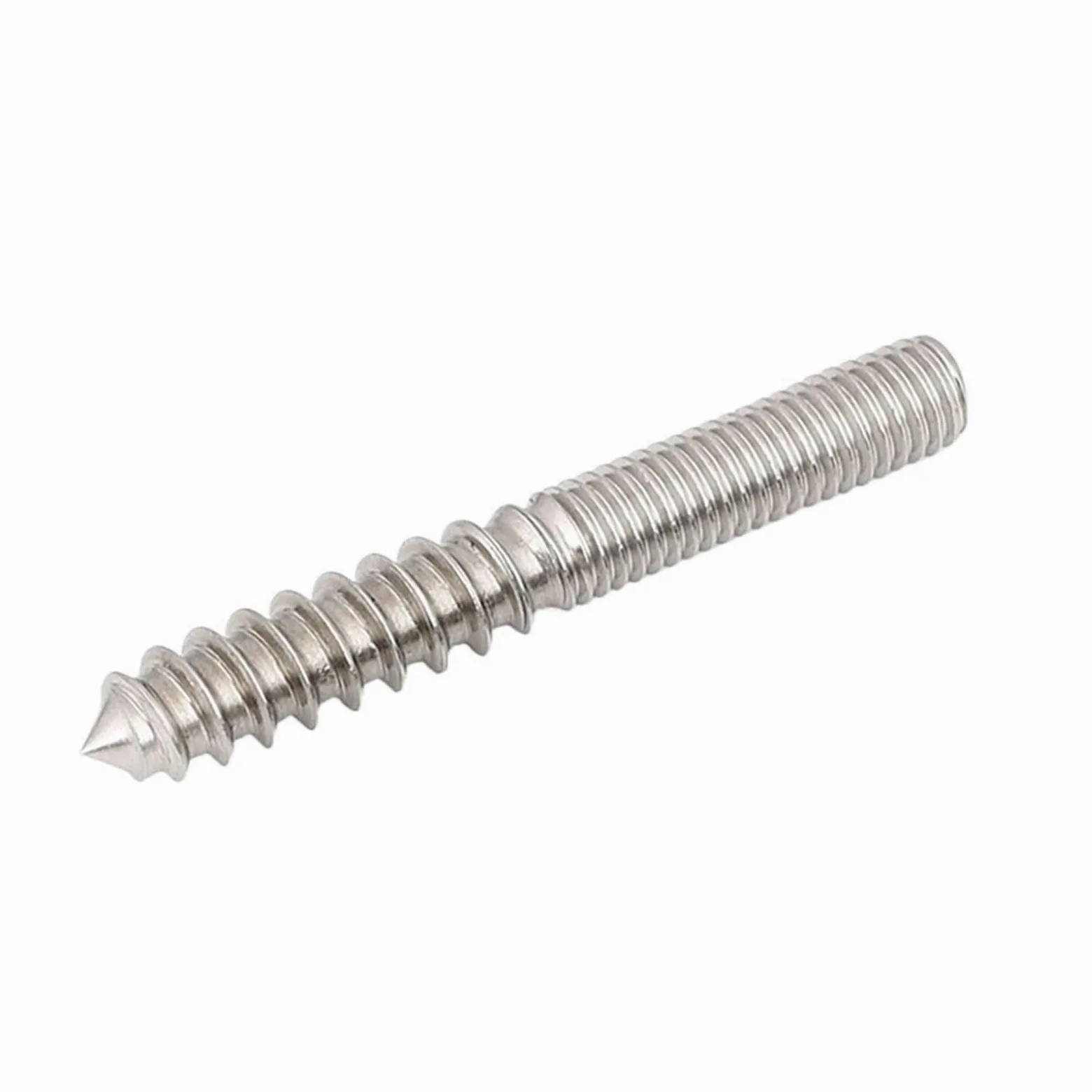 Tornillos de madera a madera con terminación de doble cabeza, tornillos de rosca hexagonales sin cabeza de acero inoxidable 304/tornillos de fijación de doble cabeza M4 M5 M6 M8 M10 M12(Size:2pcs M10x