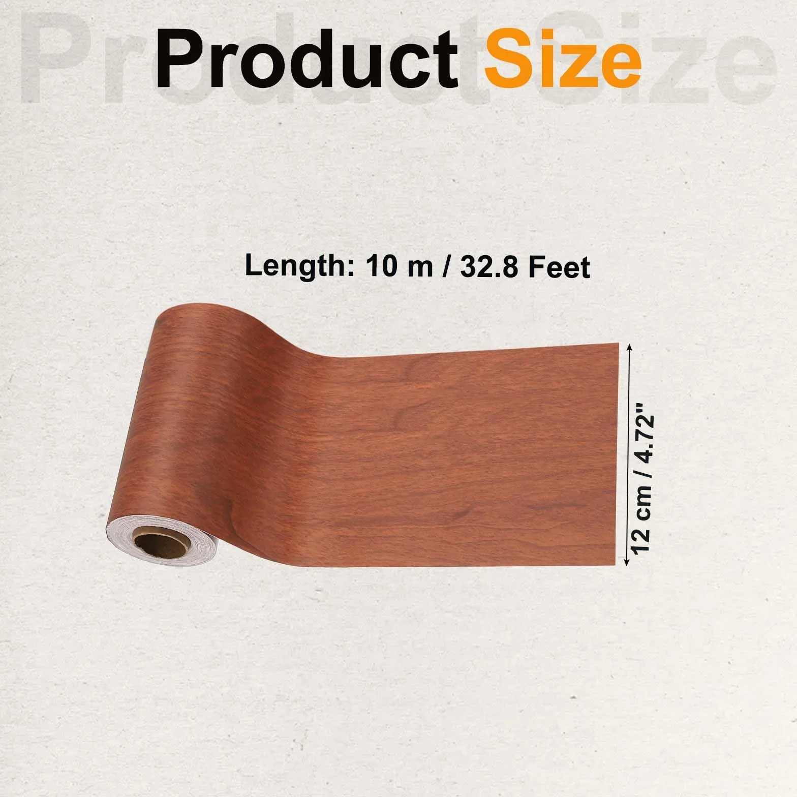 PATIKIL Cinta De Madera 12cm x 10m, Cinta Autoadhesiva De Textura De Madera Parche De Efecto De Madera Realista Para Muebles Gabinetes Pisos Paredes, Marrón Rojizo