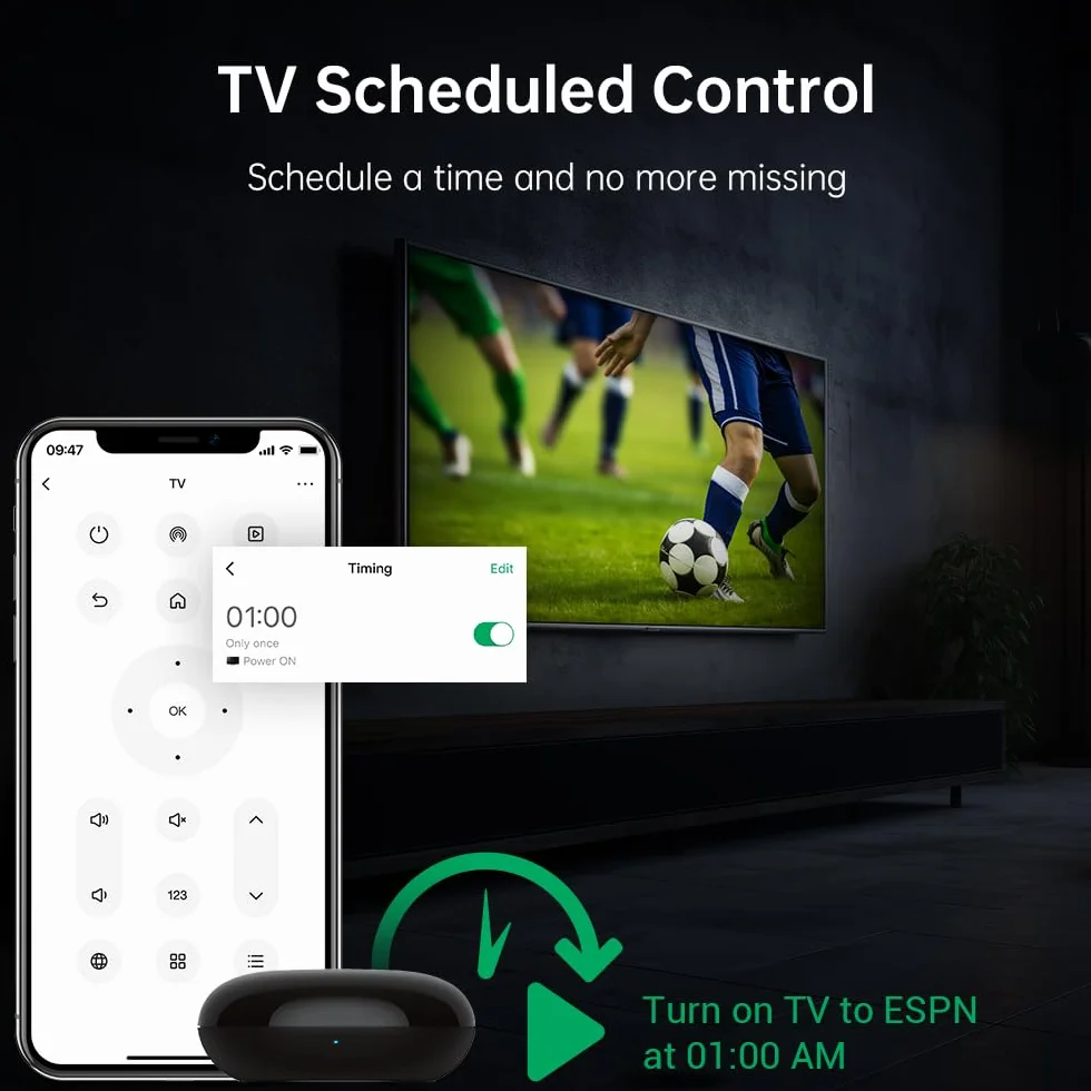Mando Universal Inteligente Wi-Fi IR eRemote HA LinknLink, Emisor Infrarrojo para TV, Aire Acondicionado, Compatible con Alexa y Google Home