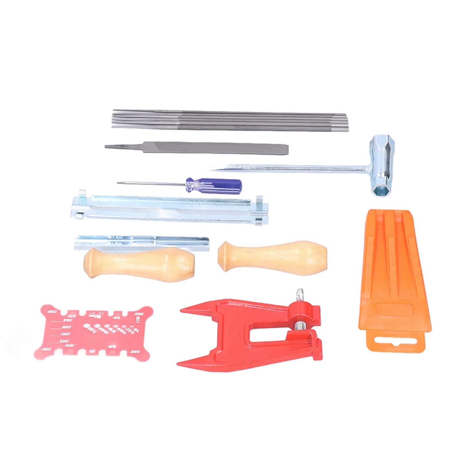 Pssopp Kit de Afilado de Cadena de Motosierra de 16 Piezas, Herramientas de Hierro y Plástico de Calidad, Solución de Afilado Completa para un Rendimiento óptimo de Cadena y Varilla Guía