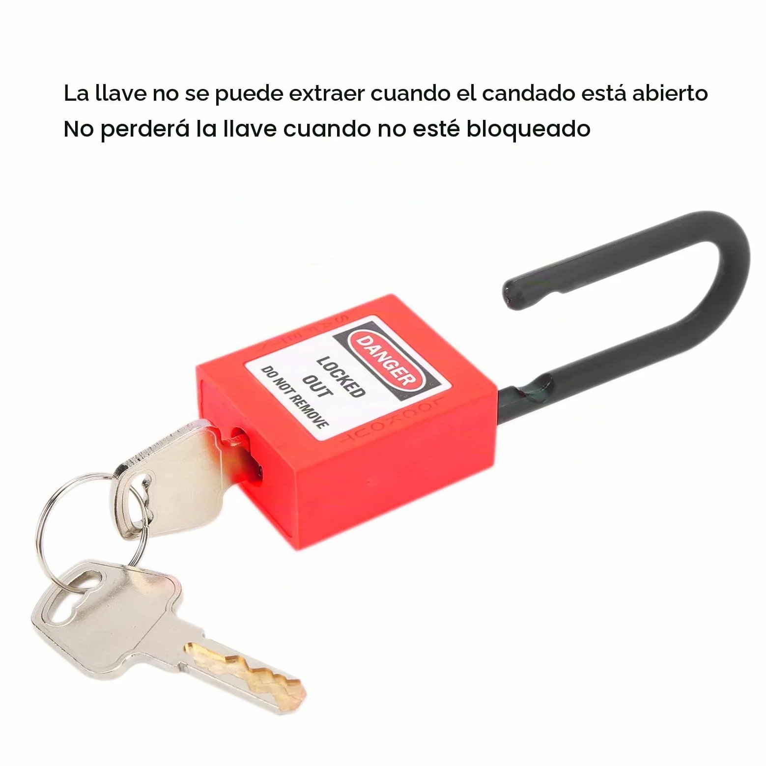 5 Juegos de Cerraduras de Bloqueo de Nailon de 38 Mm, Candados de Seguridad a Prueba de Polvo, Candados de Etiquetado, Candado Loto, Cerradura de Seguridad para Sitios (rojo)
