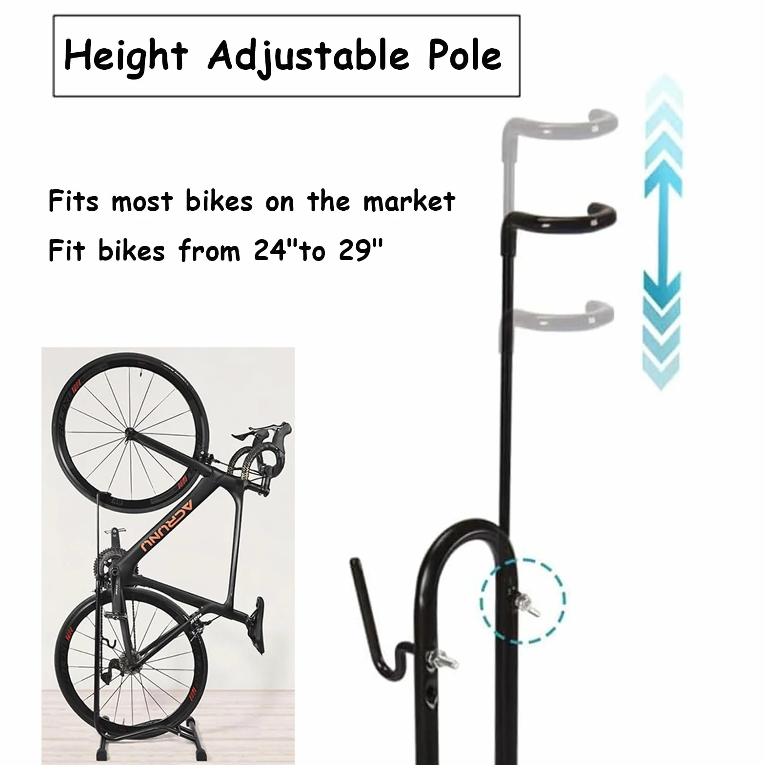 Soporte de suelo 3 en 1 para bicicleta, vertical, ahorro de espacio, para bicicleta de montaña y carretera