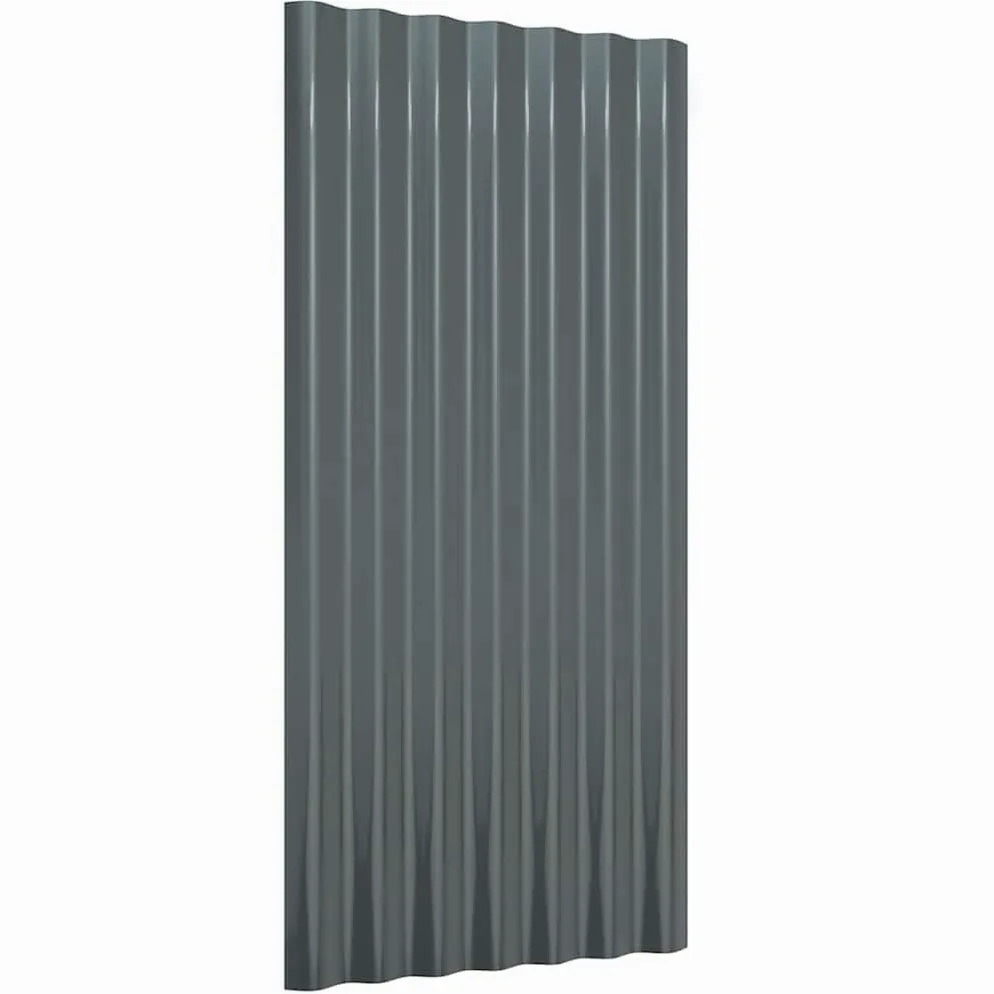 36 paneles de techo de acero galvanizado antracita, 80 x 36 cm, chapa ondulada de acero para cobertizos, establos, garajes, protección contra la intemperie en techos y rehabilitación