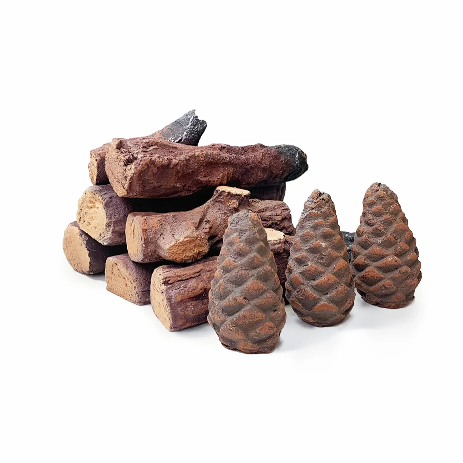 Cerámica para Chimeneas de Bioetanol, 10 Piezas Leña Decorativa para Interiores y Exteriores