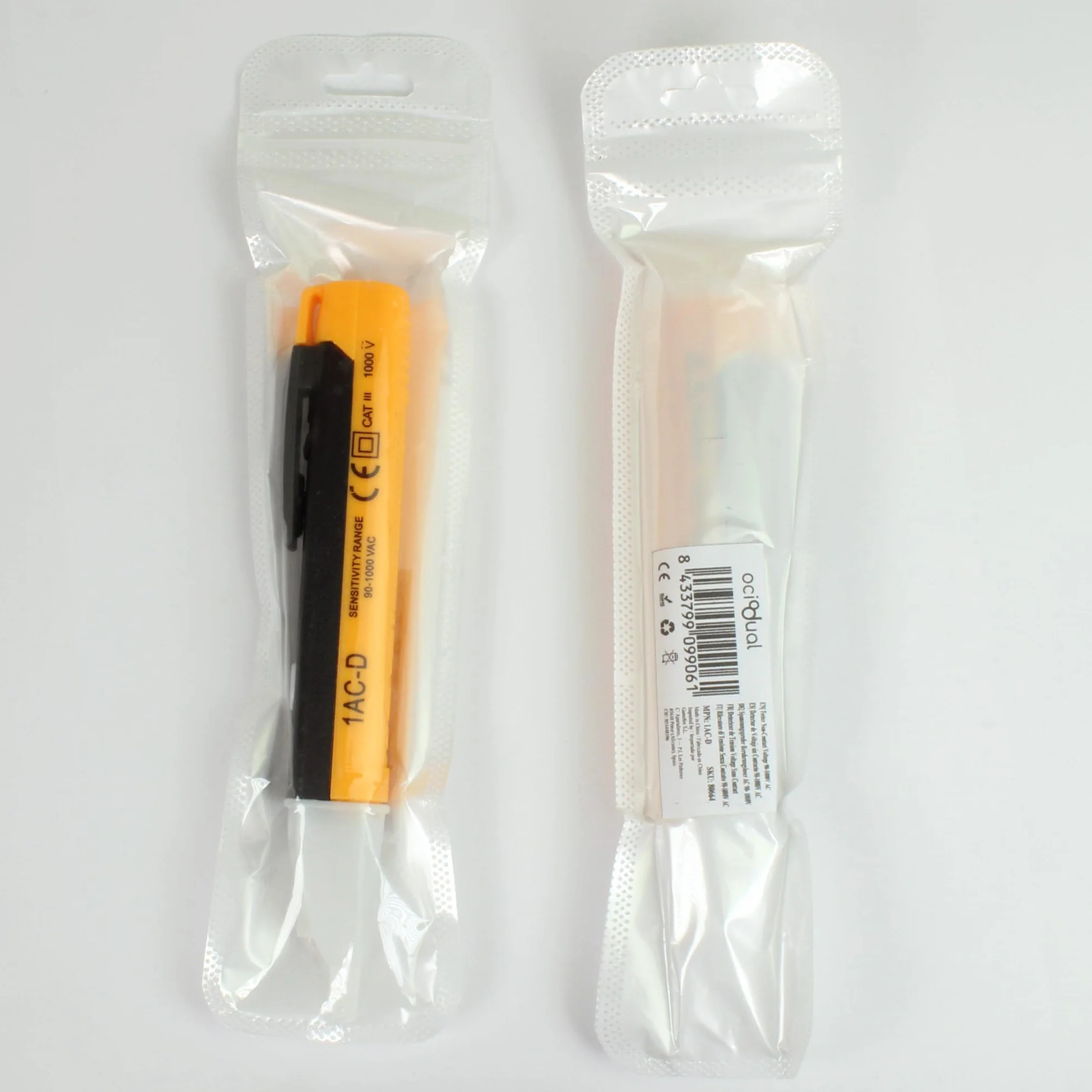 OcioDual Bolígrafo Detector de Voltaje sin Contacto con LED Medidor Probador 90-1000 V AC Comprobador Tensión Tester Electrico