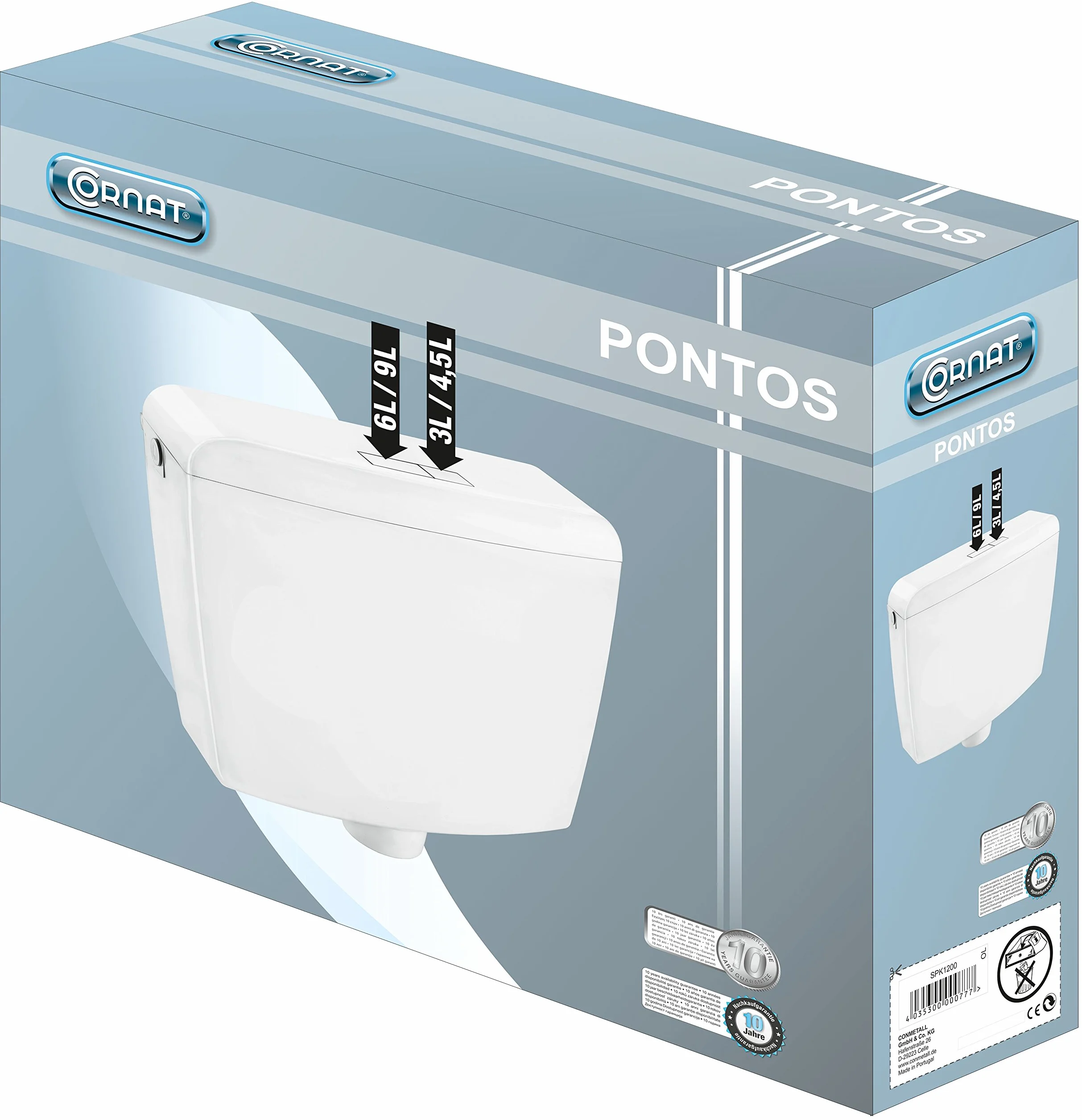 Cornat SPK1200 Pontos Cisterna 6/9 L Doble Carga Blanco